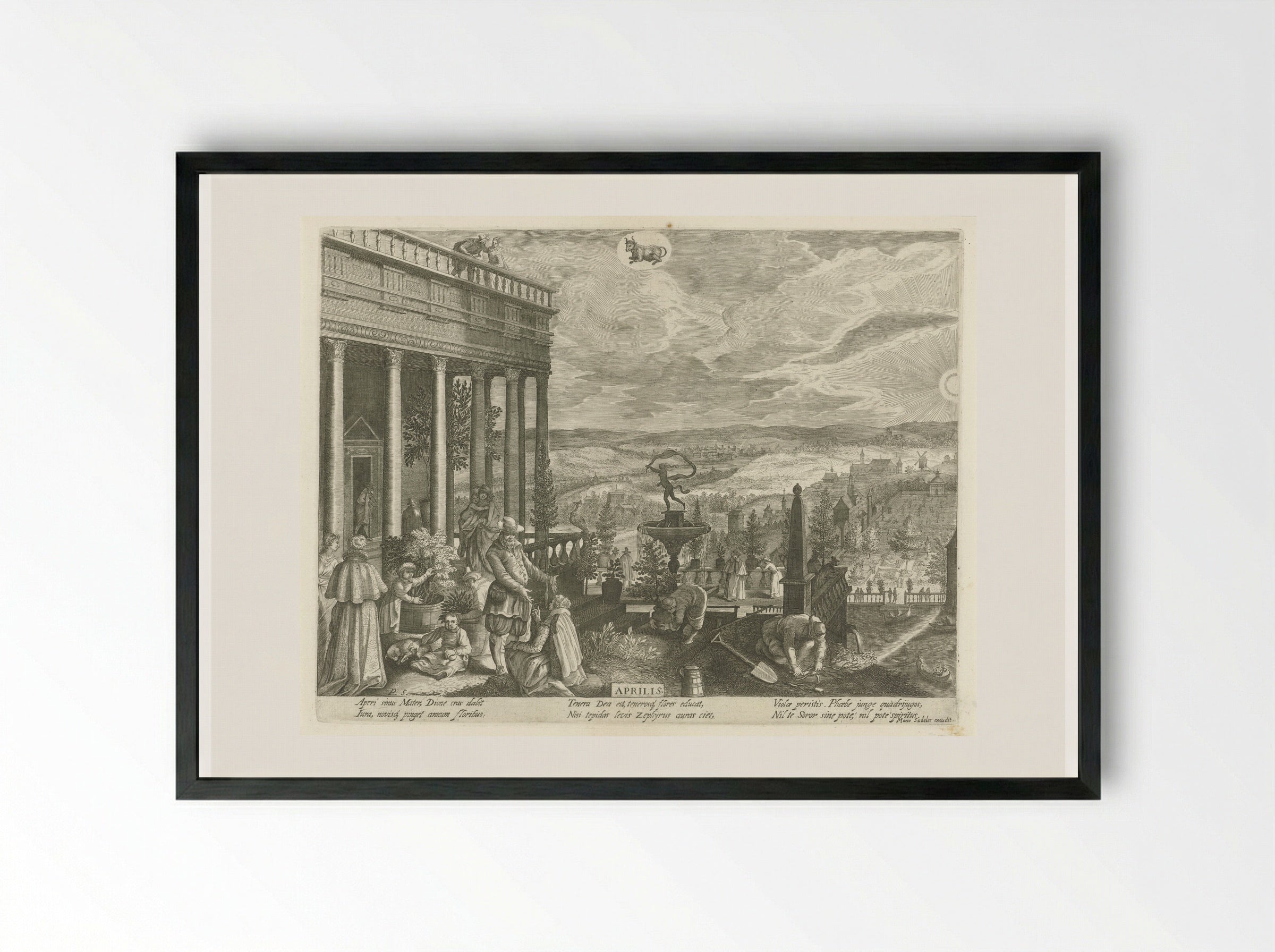April - Aegidius Sadeler II - Framed Print Black