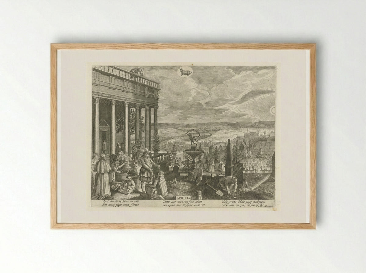 April - Aegidius Sadeler II - Framed Print Wood