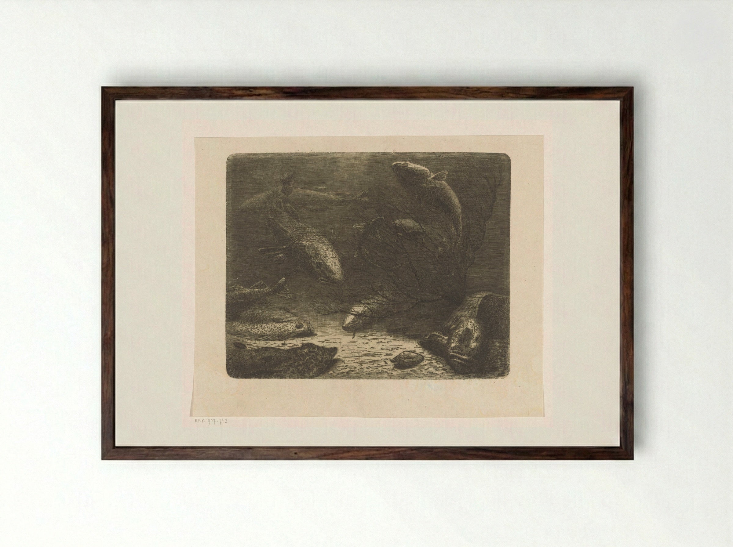 Aquarium - August Le Gras - Framed Print Dark Wood