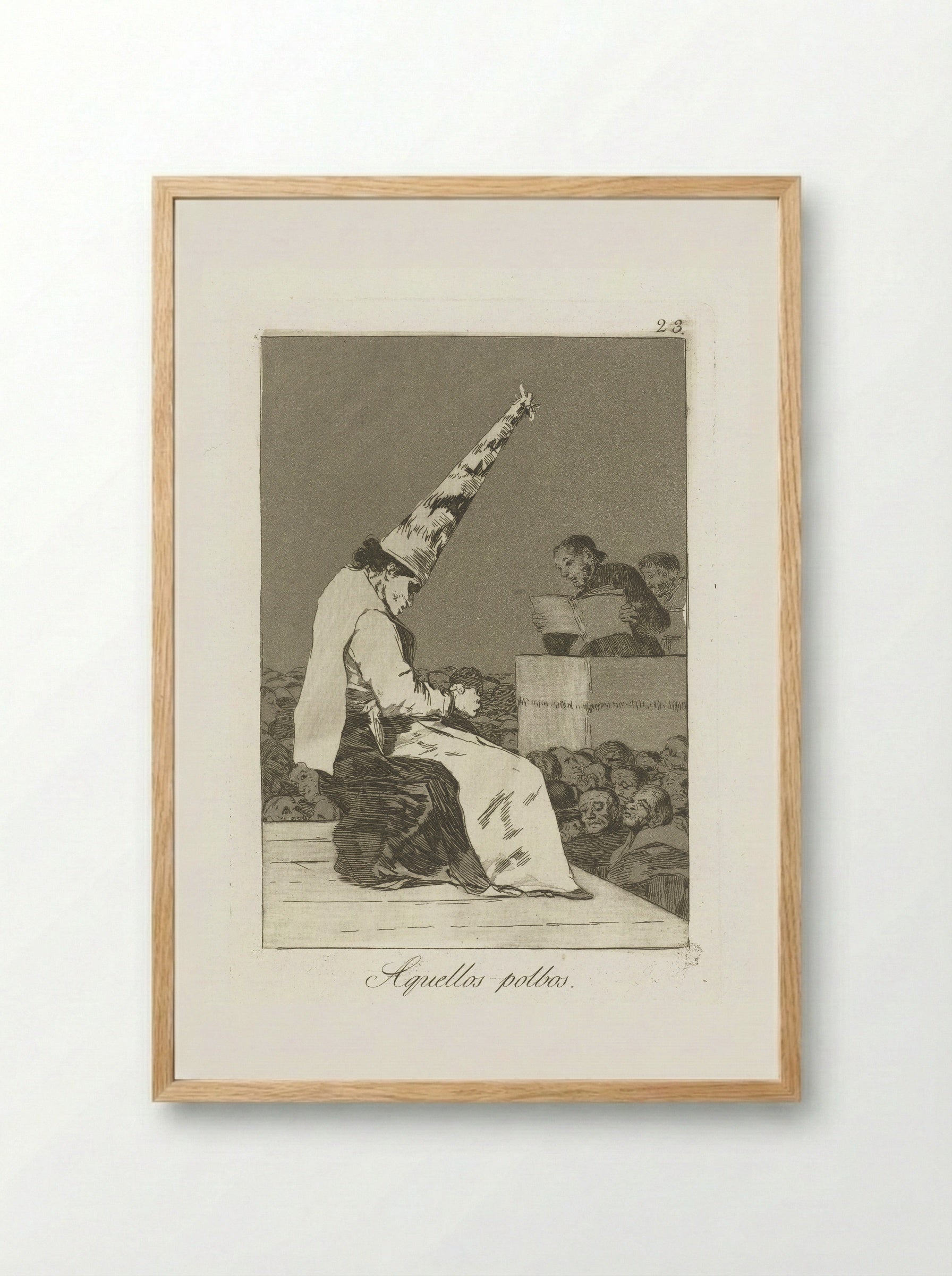 Aquellos polbos - Francisco de Goya - Framed Print Wood