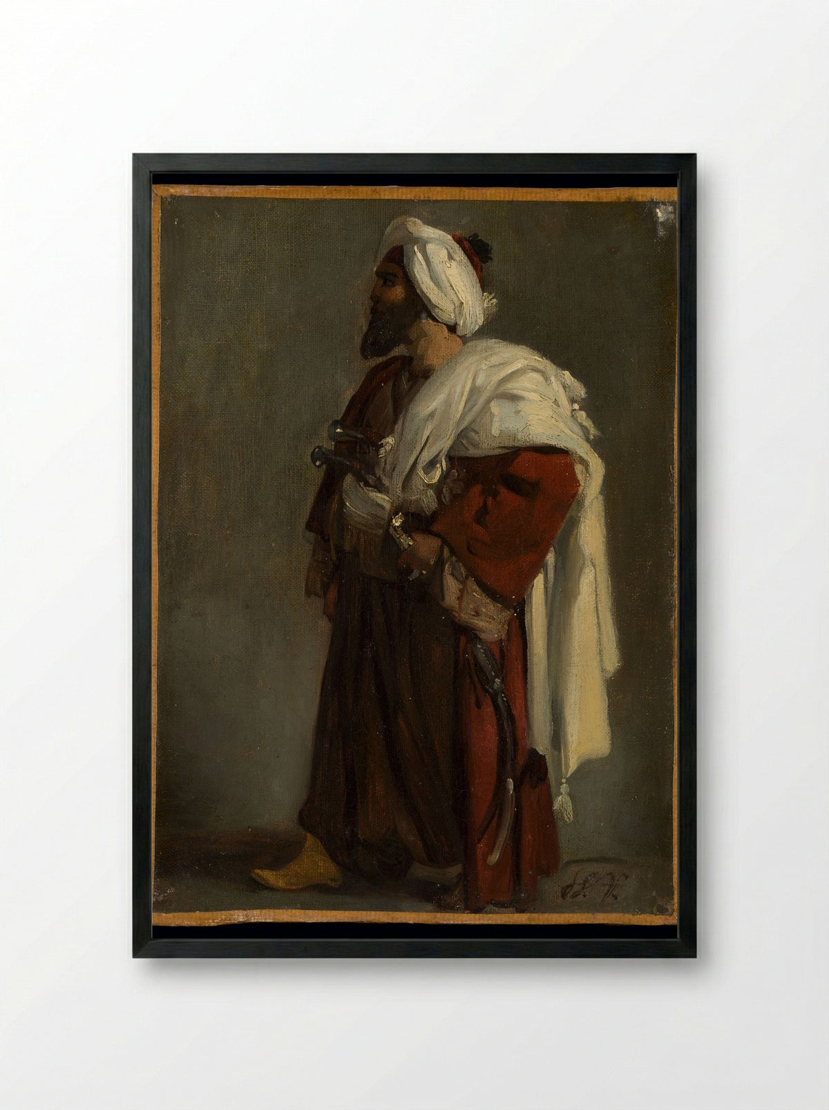 Arab Warrior - Horace Vernet - Framed Print Black