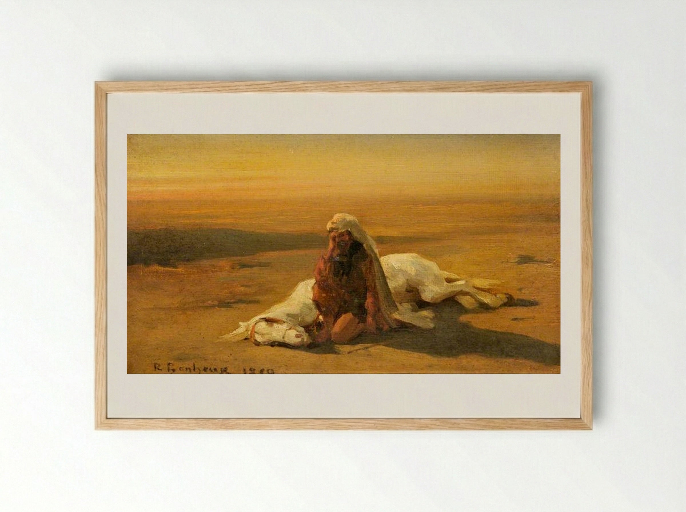 Arab and a Dead Horse - Rosa Bonheur - Framed Print Wood