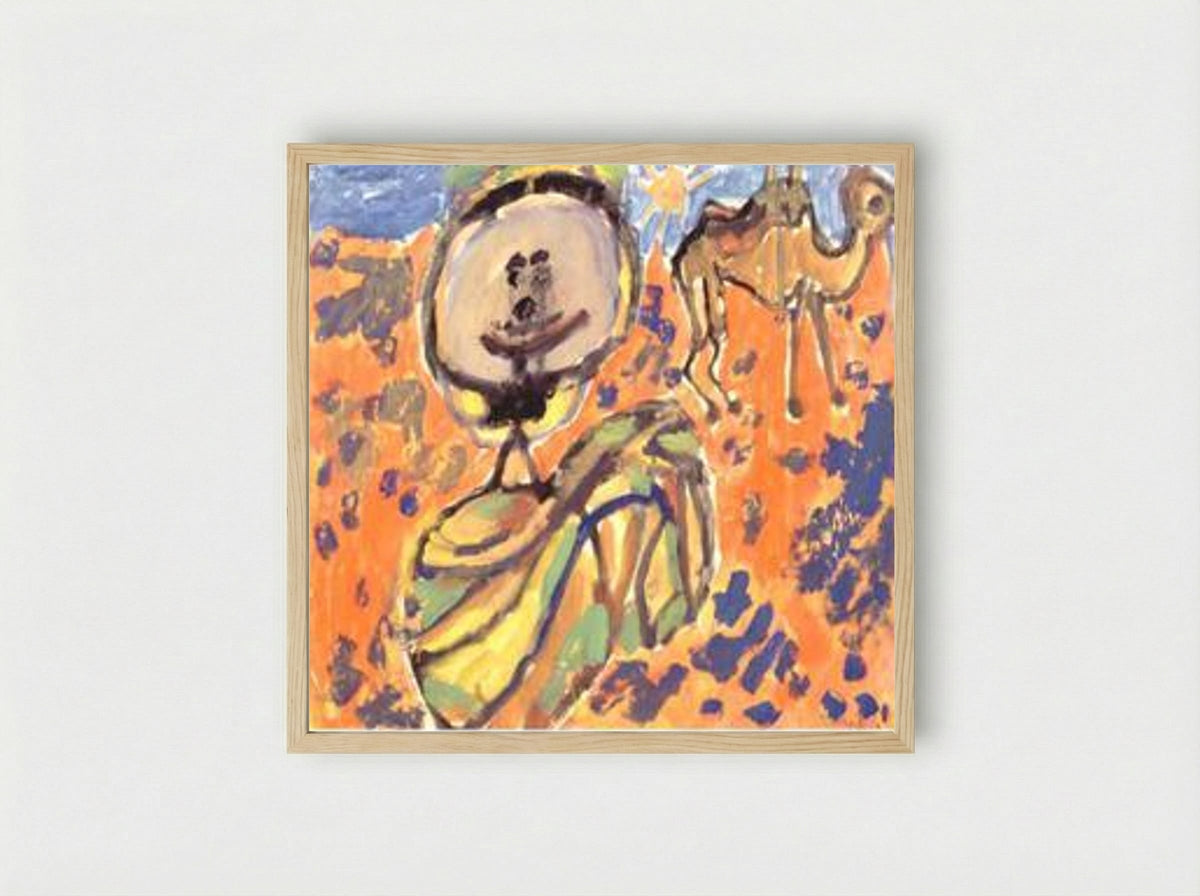 Arab camel saddled - Jean Dubuffet - Framed Print Wood