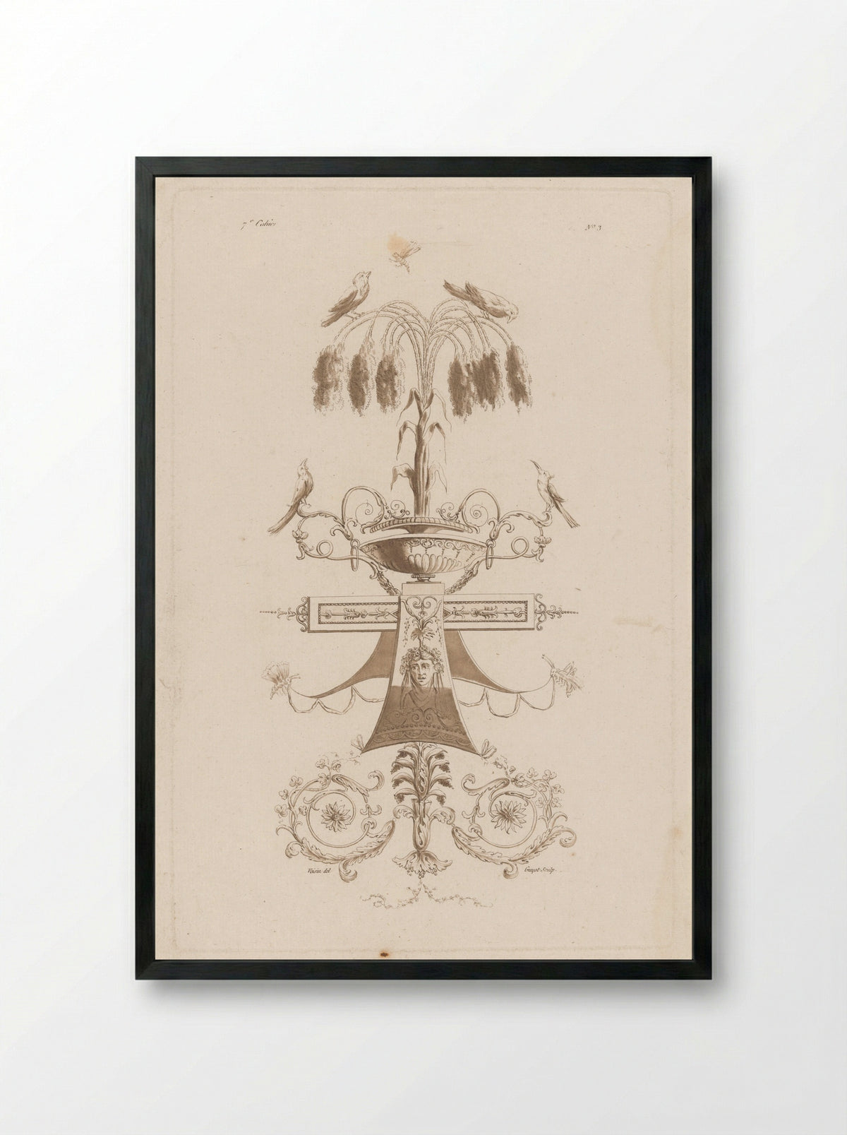 Arabesken met vogels - Laurent Guyot - Framed Print Black