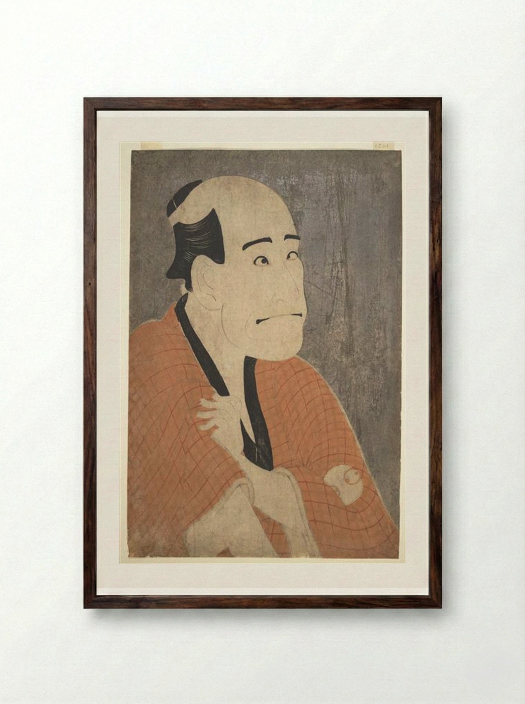 Arashi Ryūzō I as Ishibe Kinkichi - Tōshūsai Sharaku - Framed Print Dark Wood