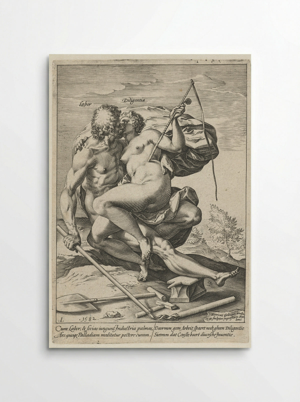 Arbeid en Vlijt (Labor and Diligence) - Hendrick Goltzius - Poster