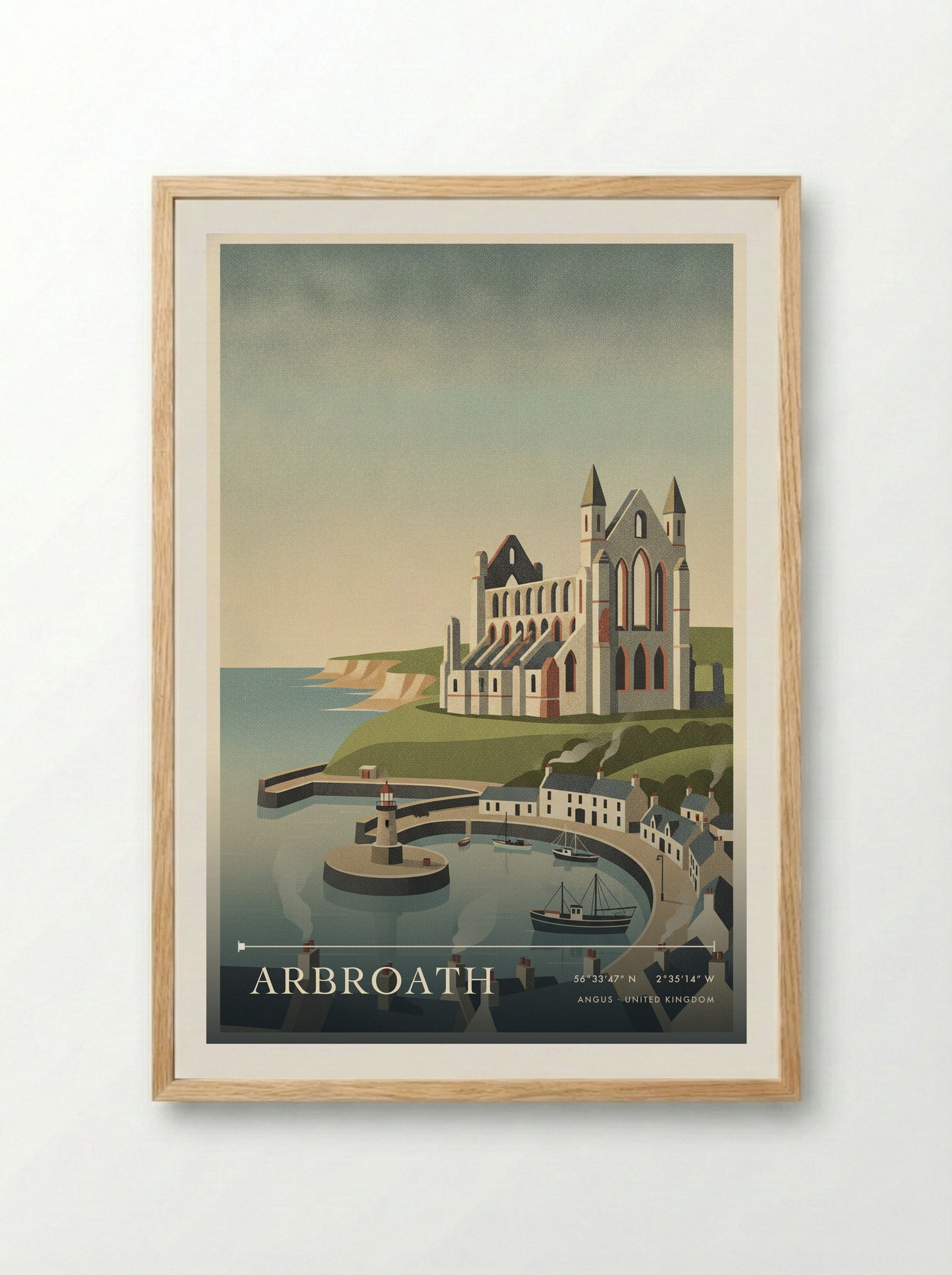 Arbroath Angus United Kingdom Travel Poster - Framed Print Wood