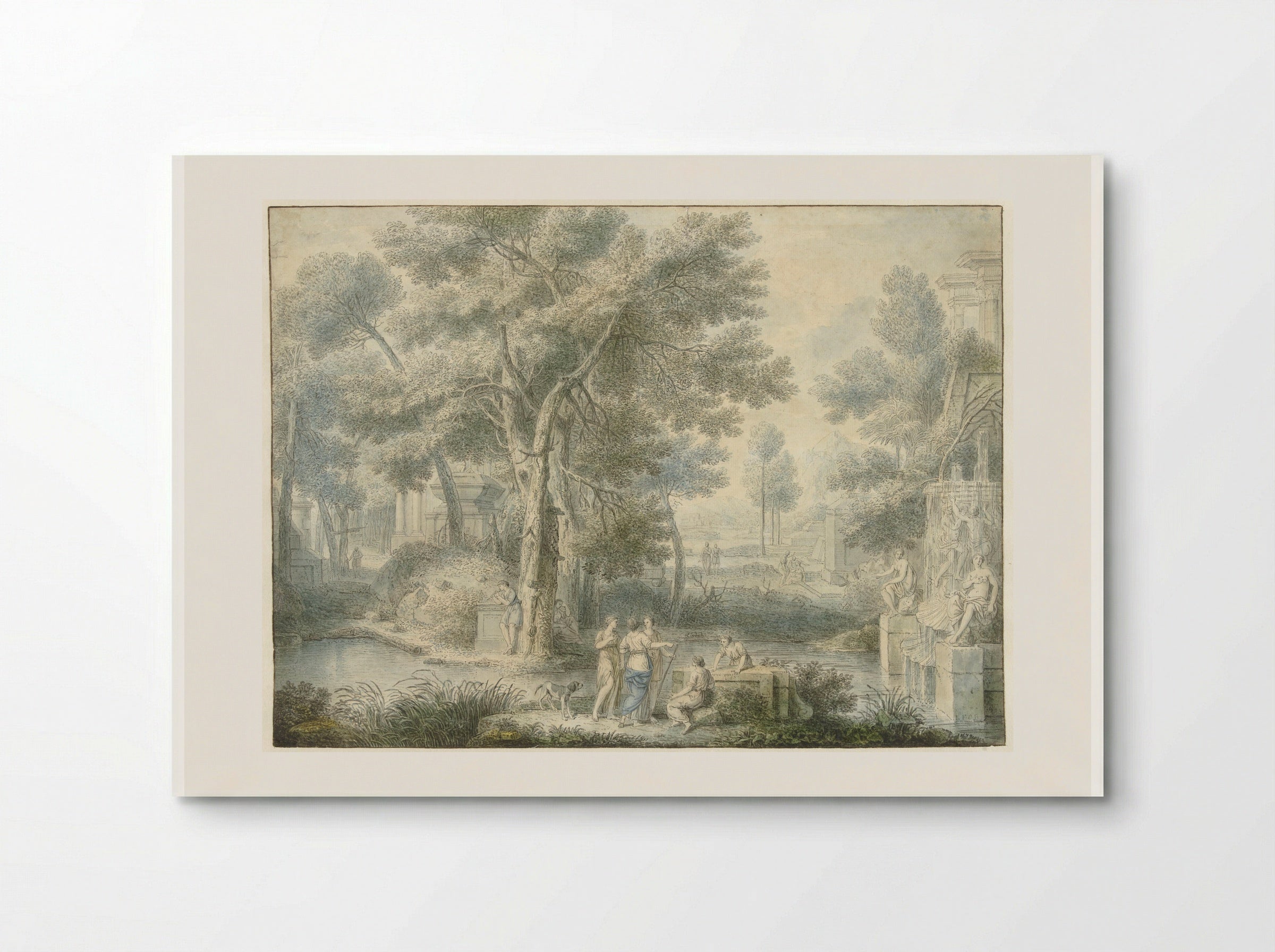 Arcadian Landscape with a Fountain - Louis Fabritius Dubourg - Poster
