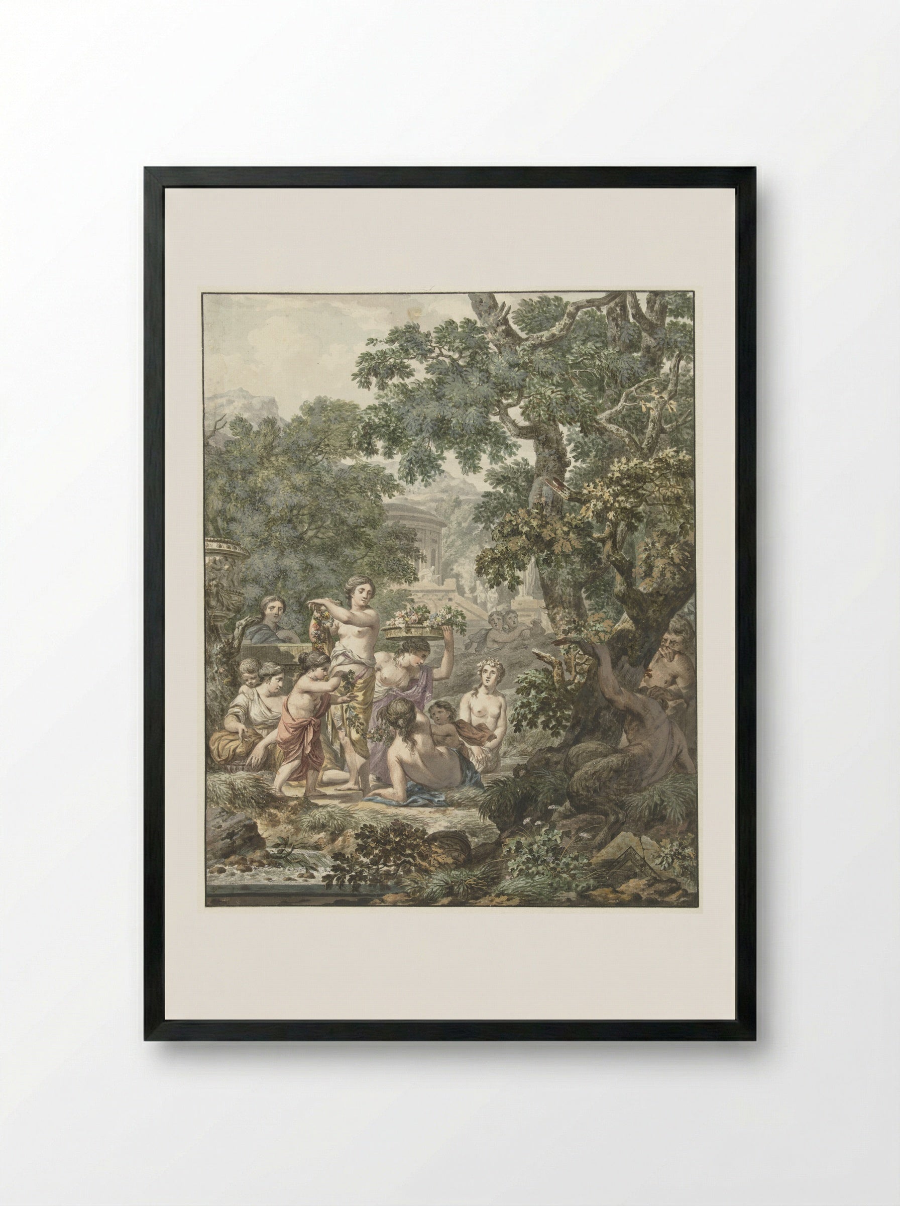 Arcadian Scene - Jean Grandjean - Framed Print Black