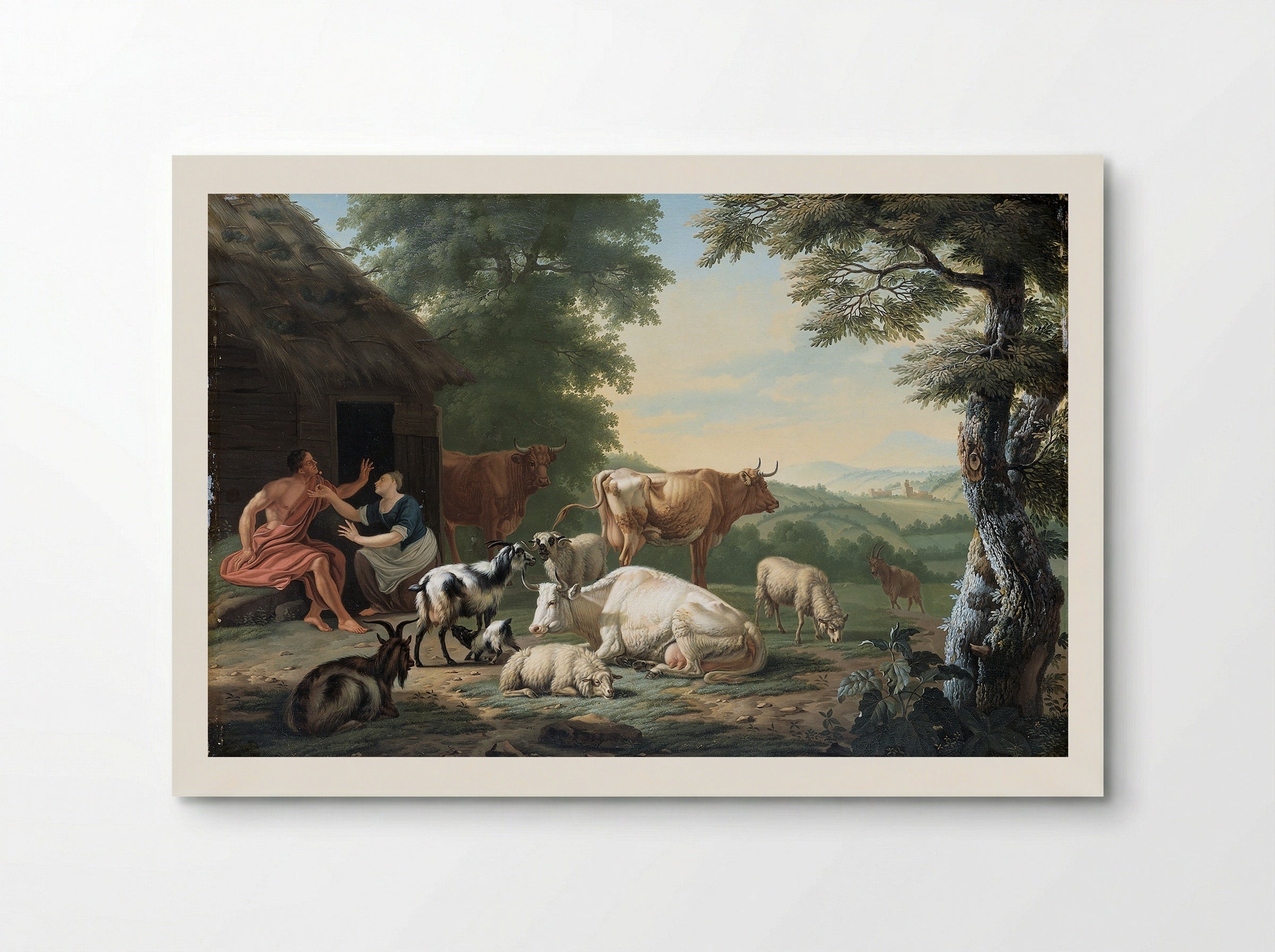 Arcadisch landschap met herders en vee - Jan van Gool - Poster