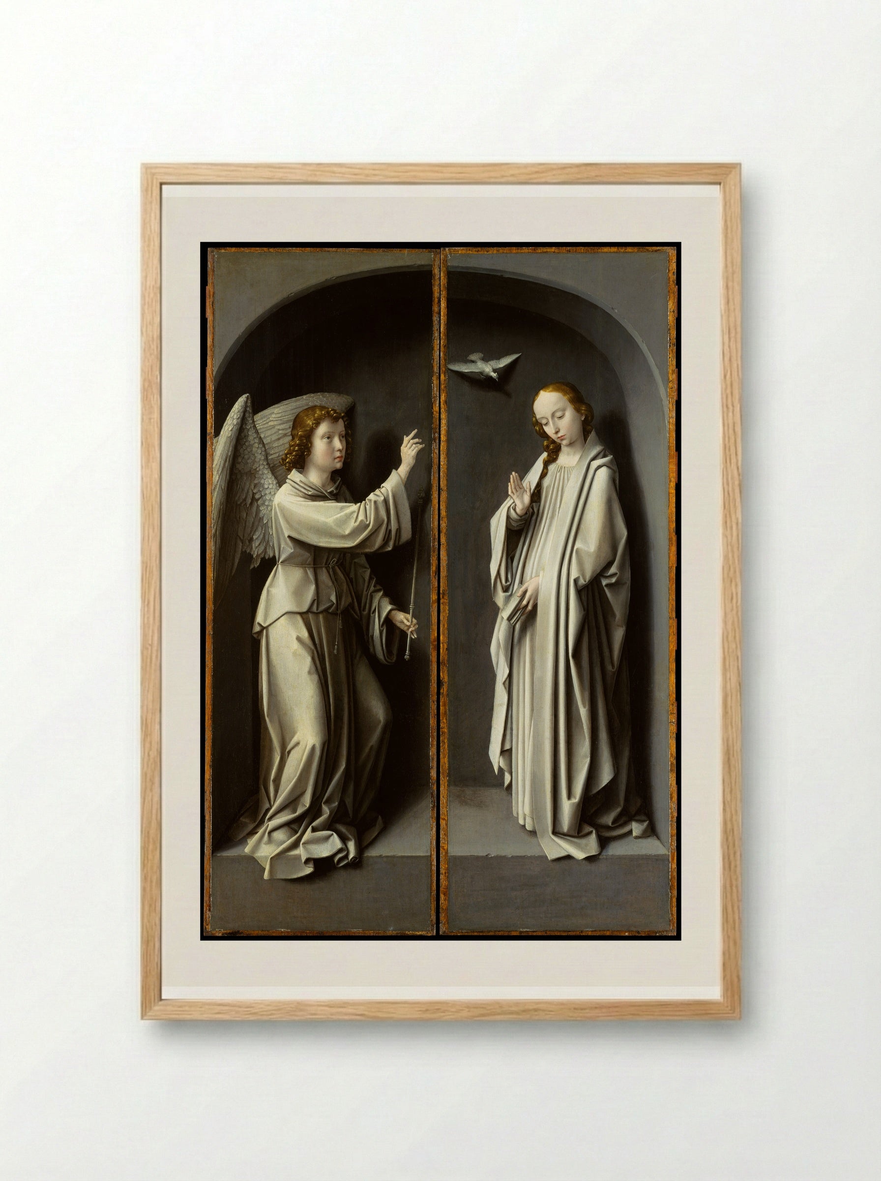 Archangel Gabriel and Virgin Annunciate - Gerard David - Framed Print Wood