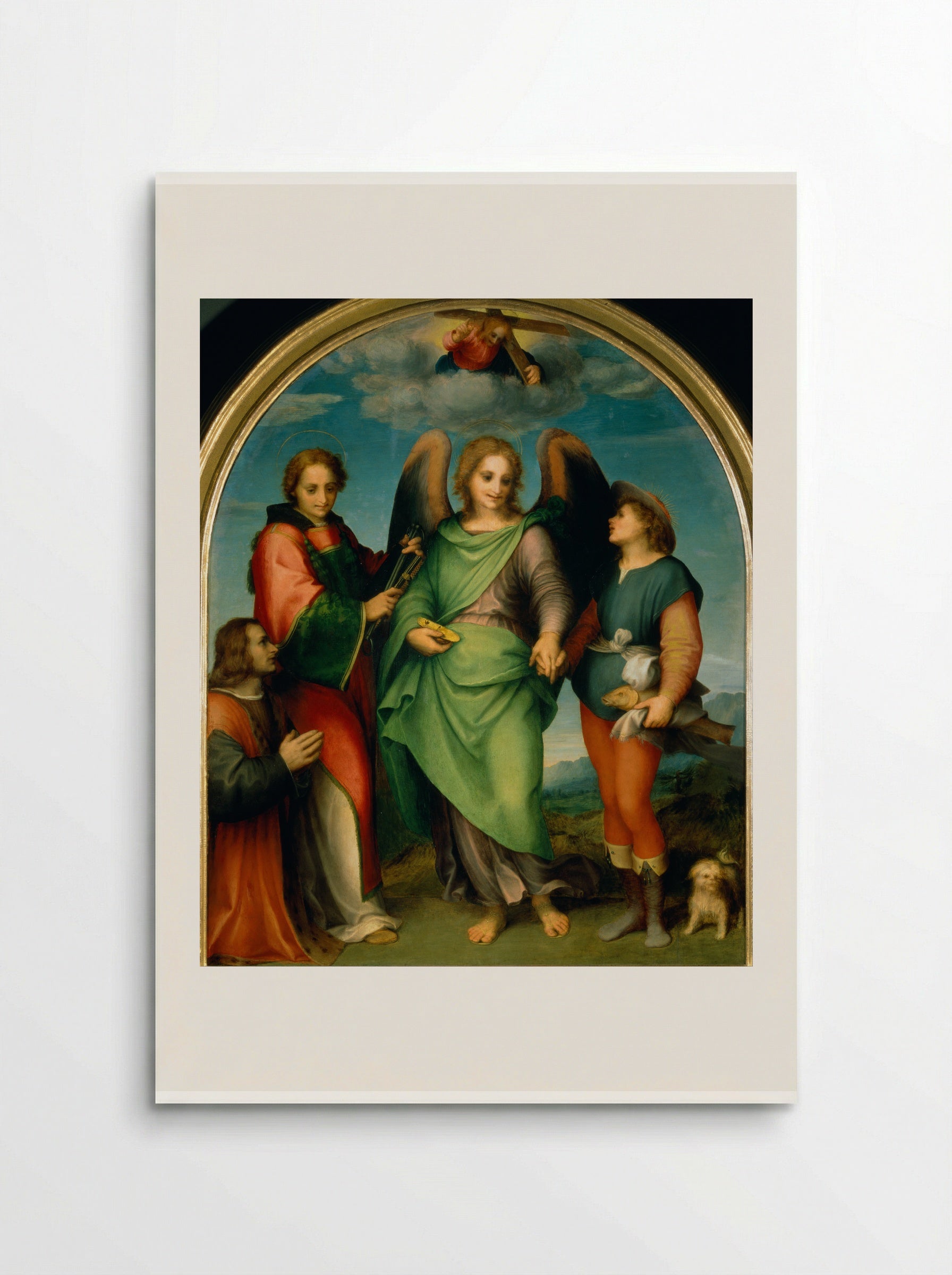Archangel Raphael with Tobias, St. Lawrence and the Donor Leonardo di Lorenzo Morelli - Andrea del Sarto - Poster