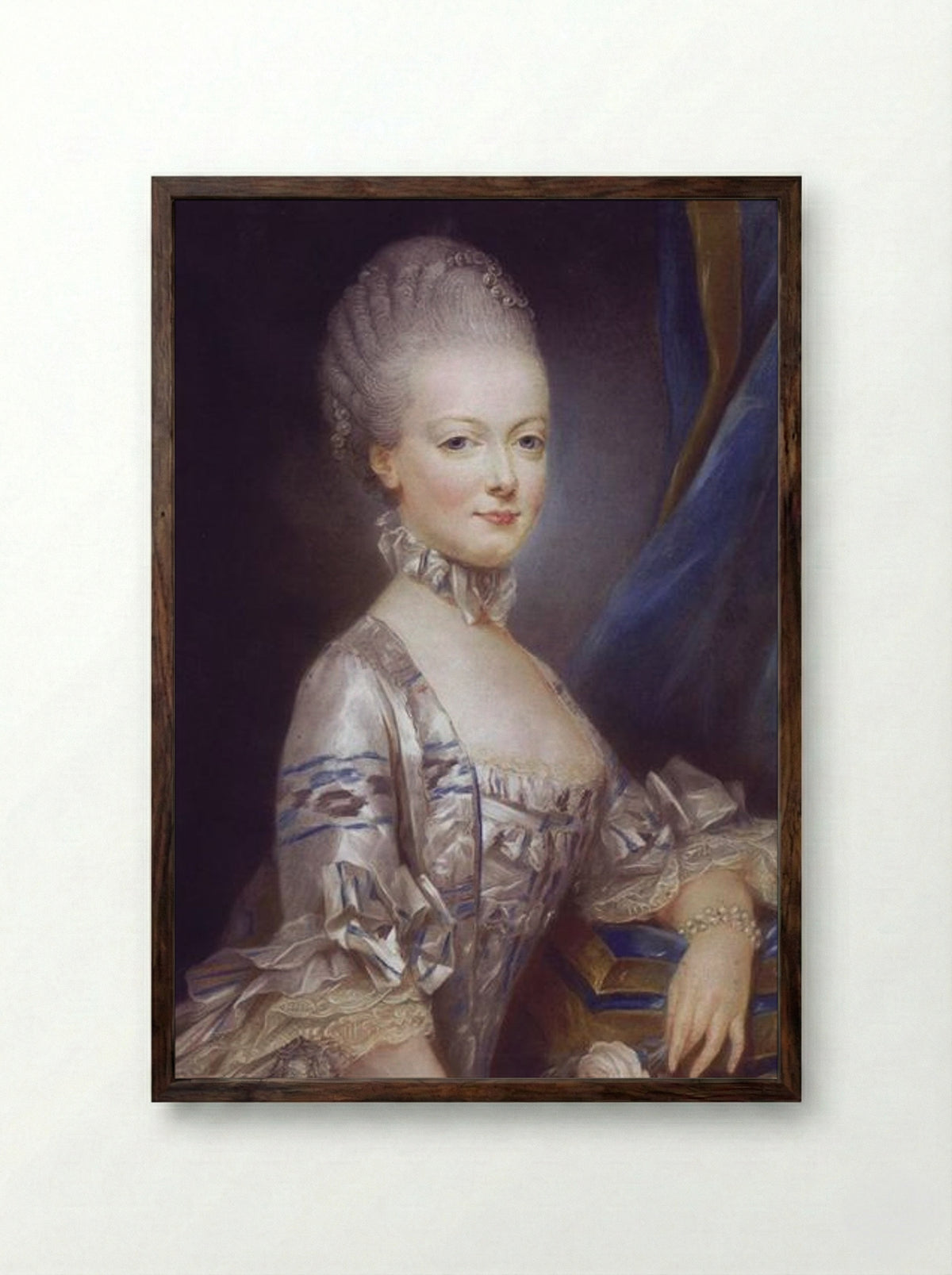 Archduchess Maria Antonia of Austria - Joseph Ducreux - Framed Print Dark Wood