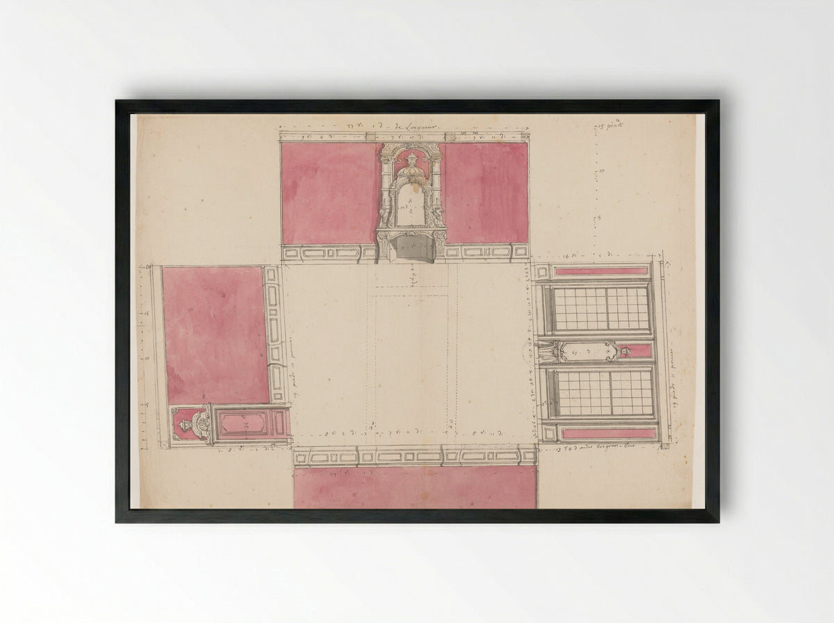 Architectural Study of Room Walls - Jan Brandes - Framed Print Black