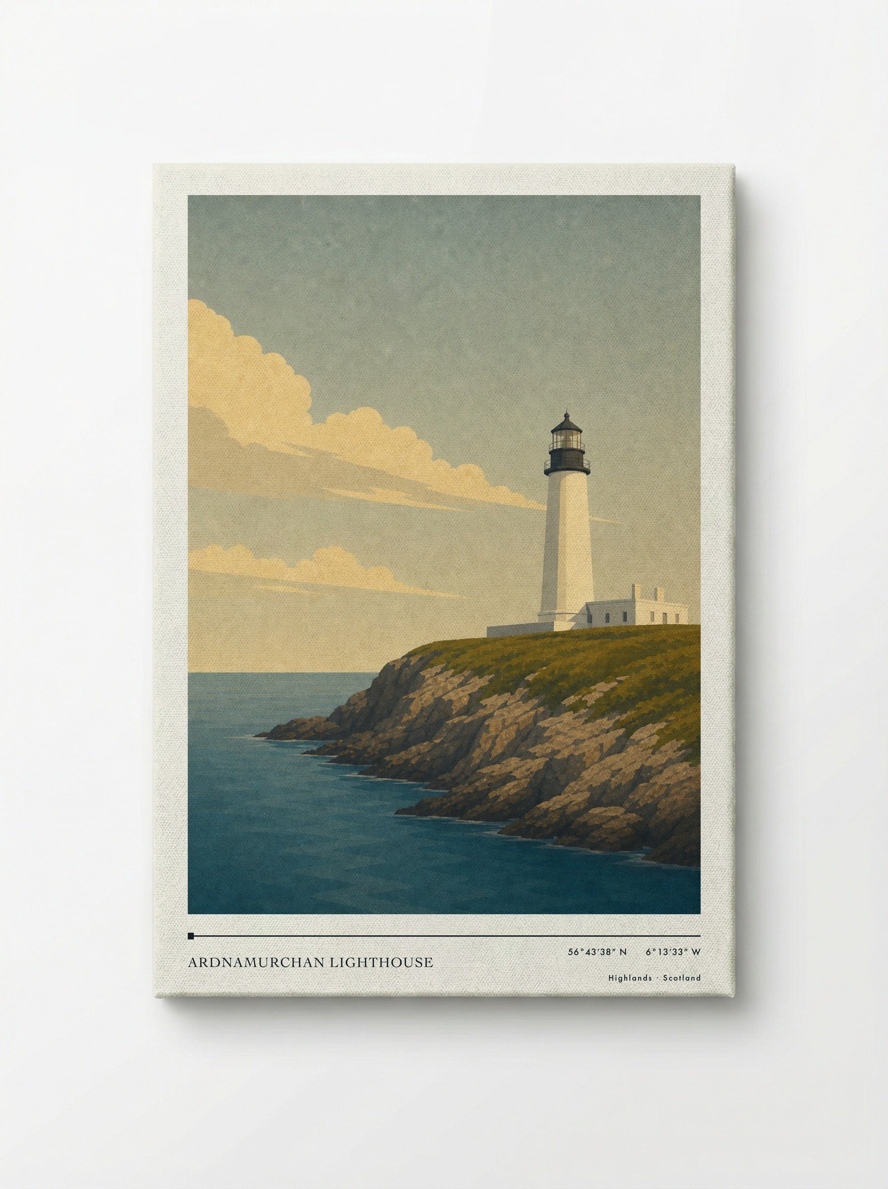 Ardnamurchan Lighthouse Travel Poster Artwork - Canvas