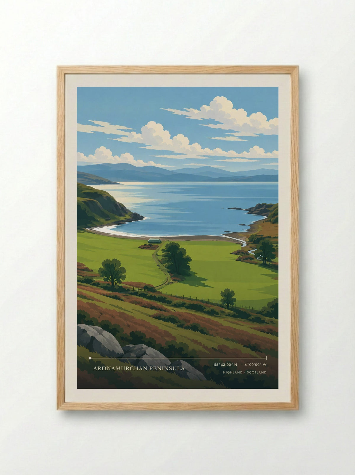 Ardnamurchan Peninsula, Highland | Travel Poster - Framed Print Wood
