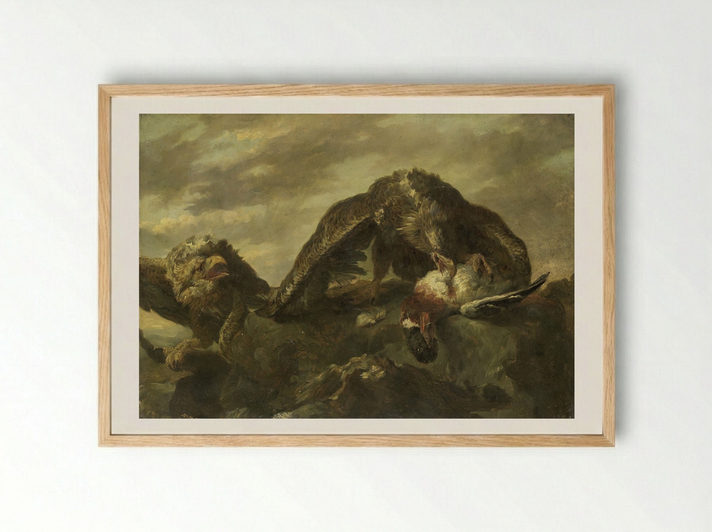 Arenden op rotsen - Matthijs Maris - Framed Print Wood
