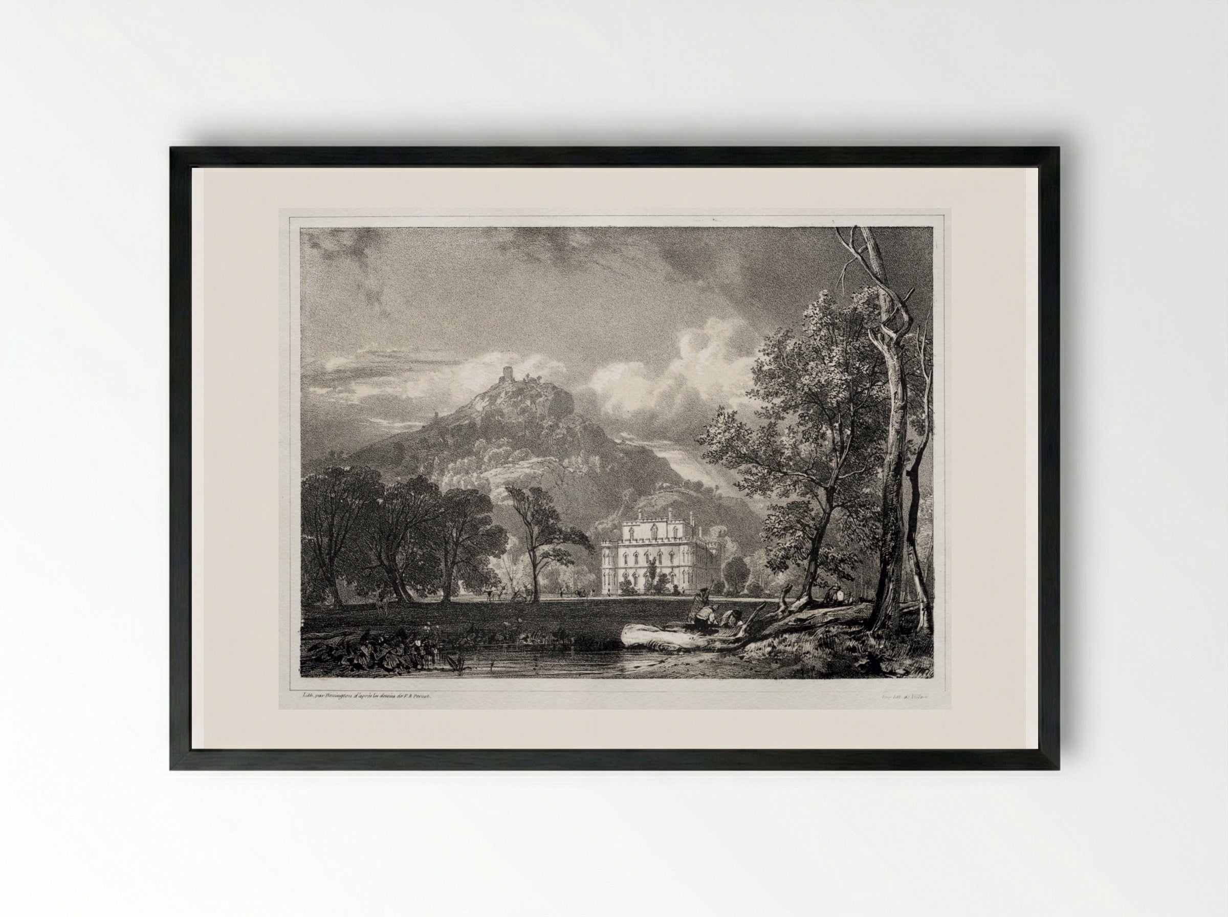 Argyle Castle - Richard Parkes Bonington - Framed Print Black