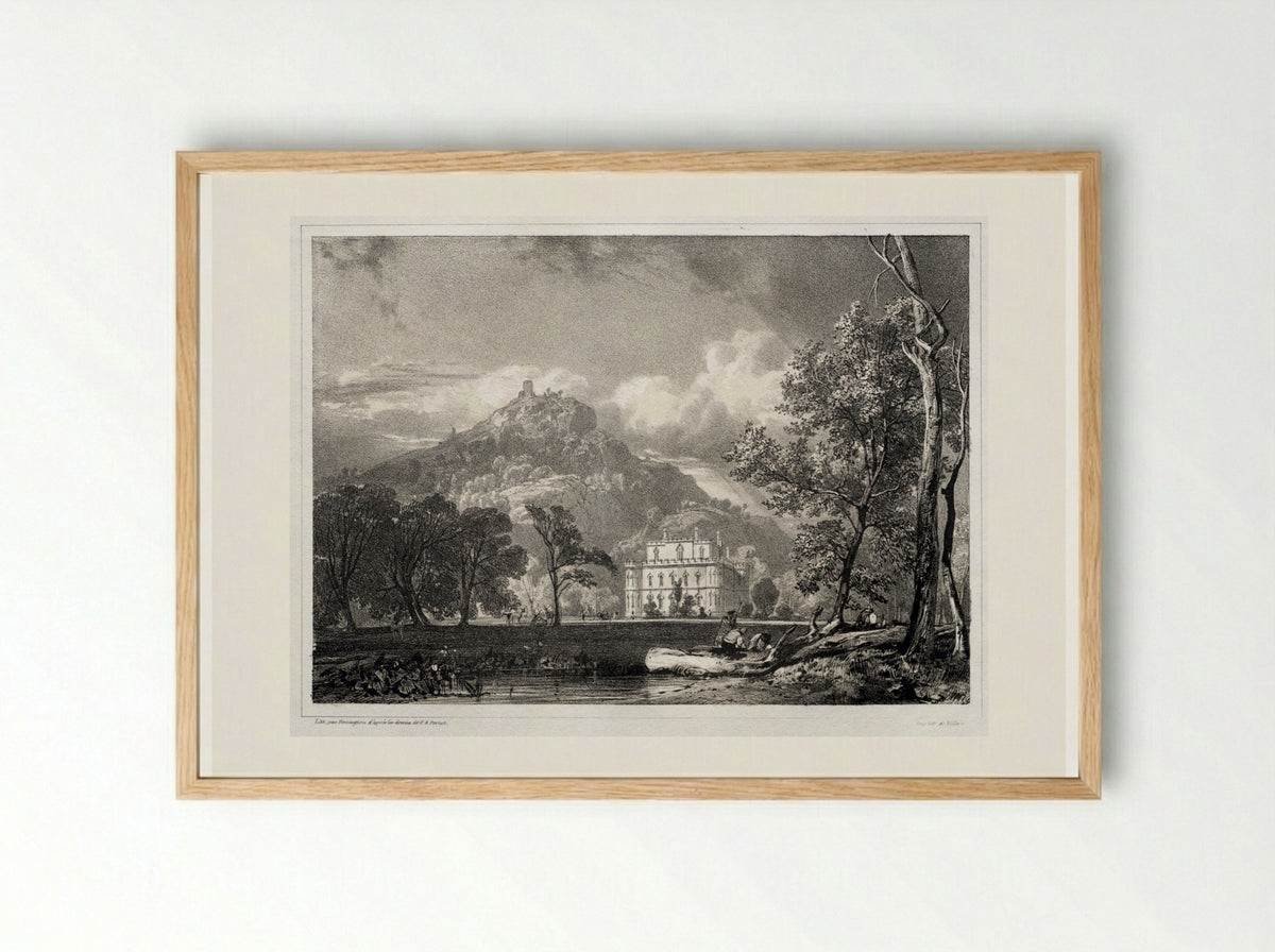 Argyle Castle - Richard Parkes Bonington - Framed Print Wood