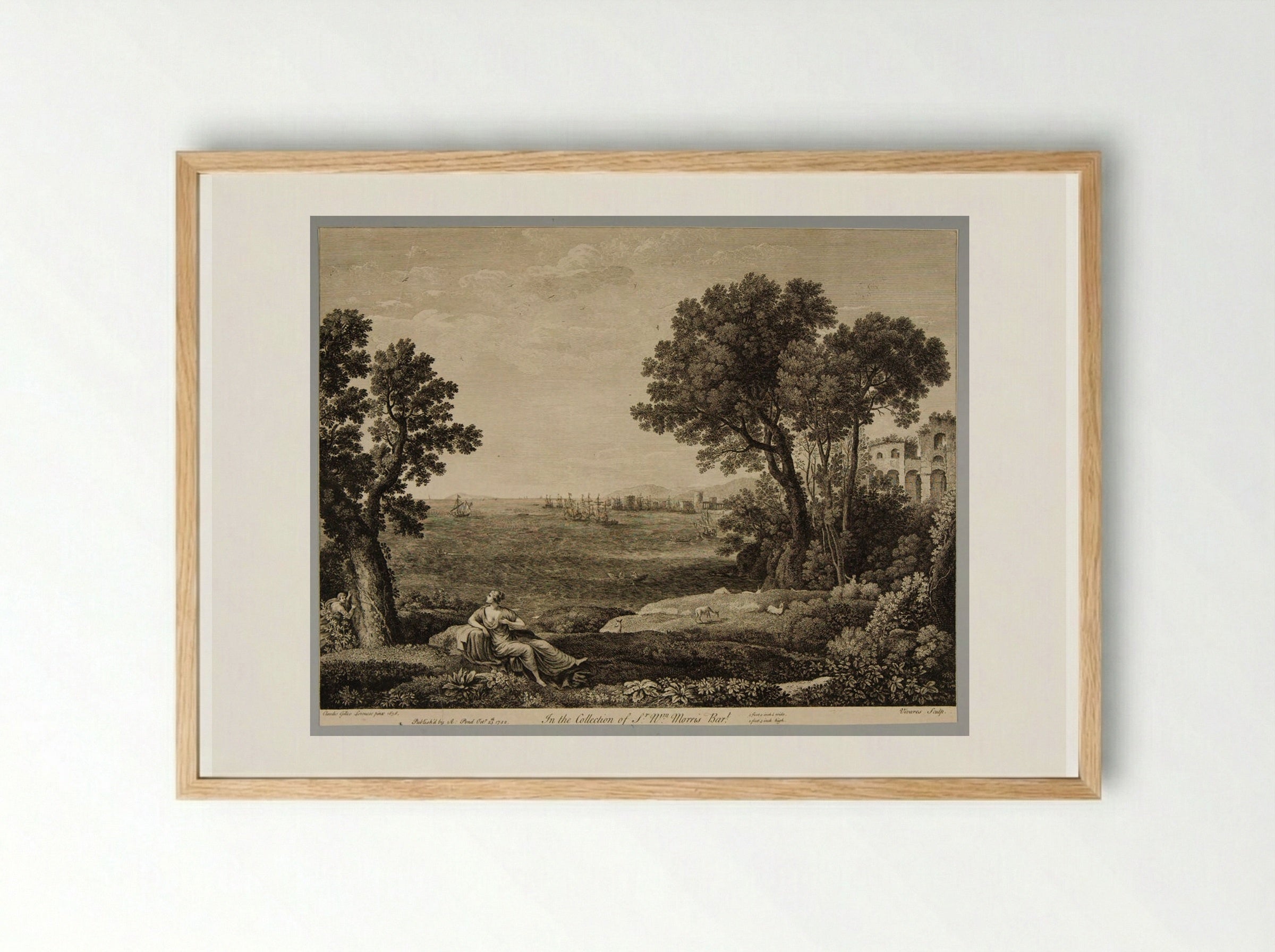 Ariadne and Bacchus - François Vivares - Framed Print Wood