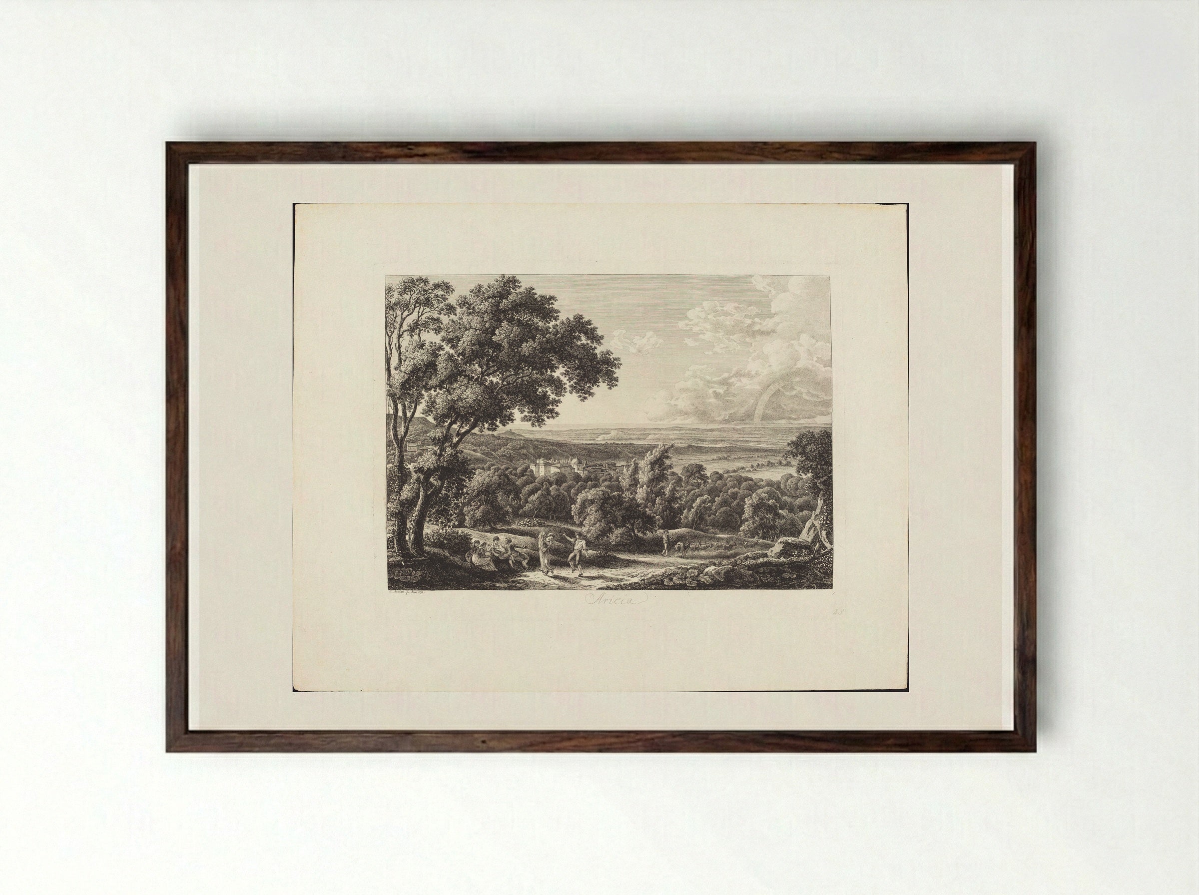 Aricia - Johann Christian Reinhart - Framed Print Dark Wood