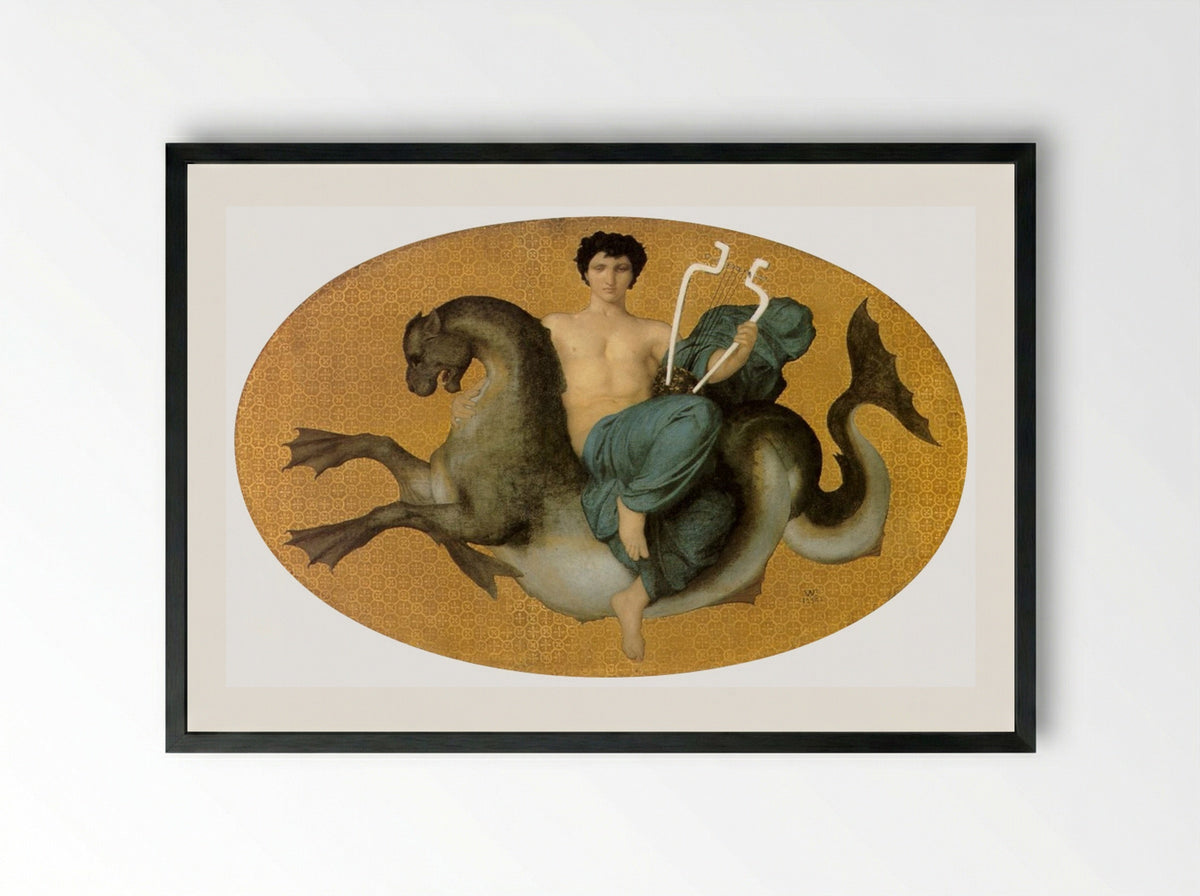 Arion on a Sea Horse - William-Adolphe Bouguereau - Framed Print Black