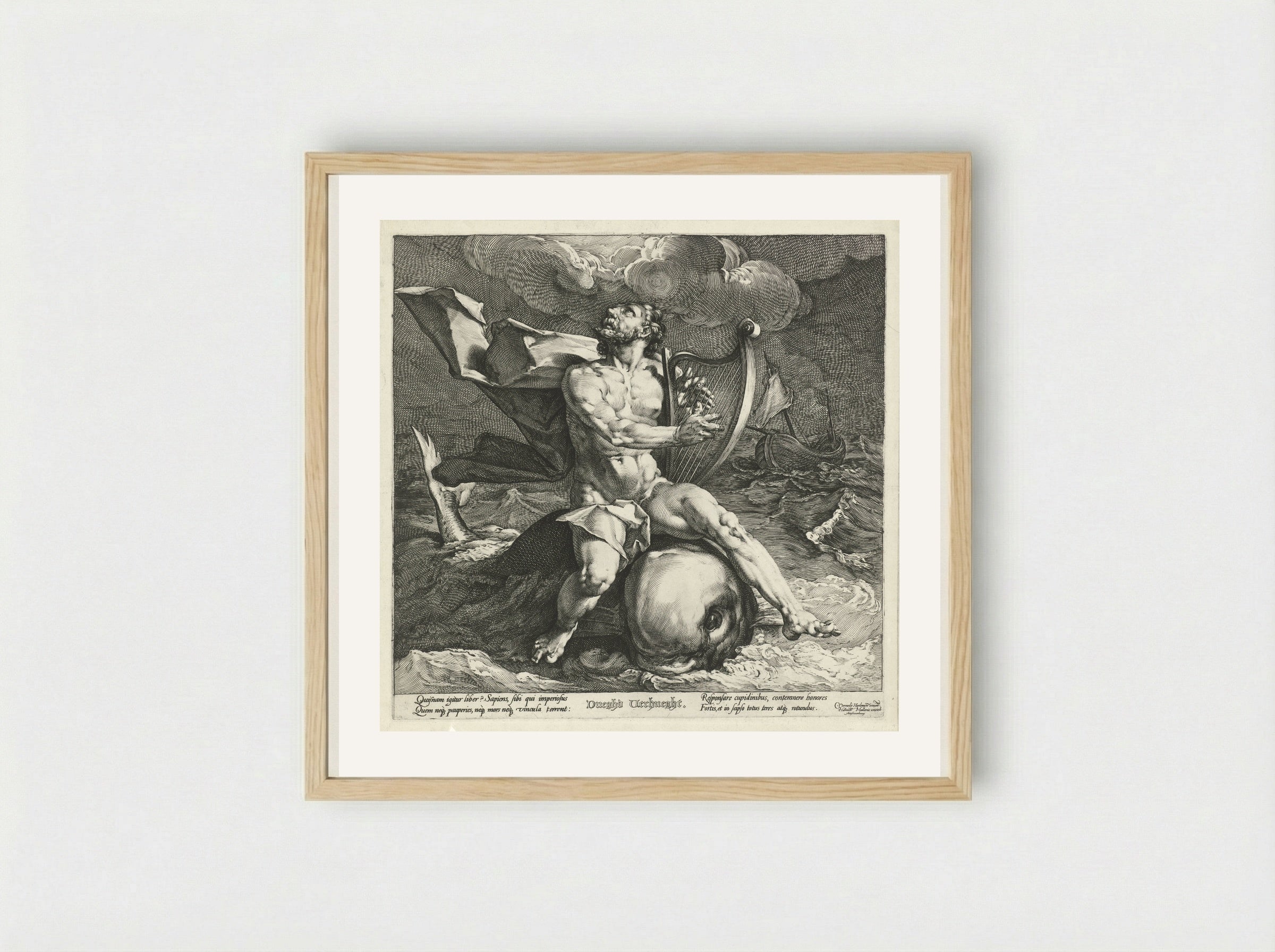 Arion on the Dolphin - Jan Harmensz. Muller - Framed Print Wood