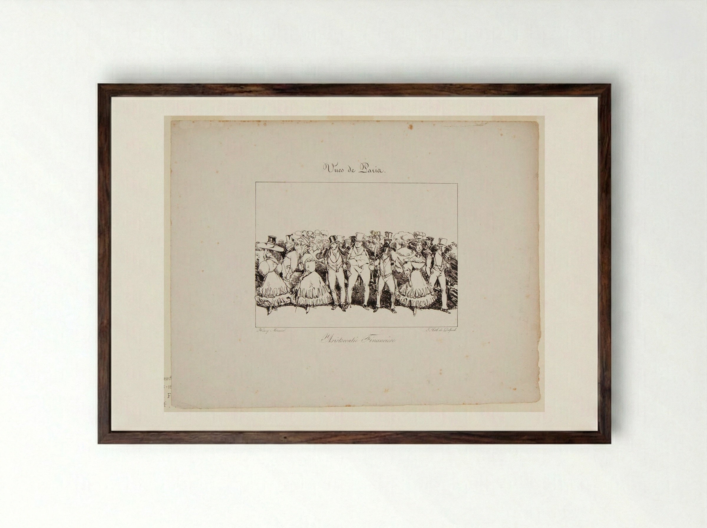 Aristocratie Financière - Henri Bonaventure Monnier - Framed Print Dark Wood