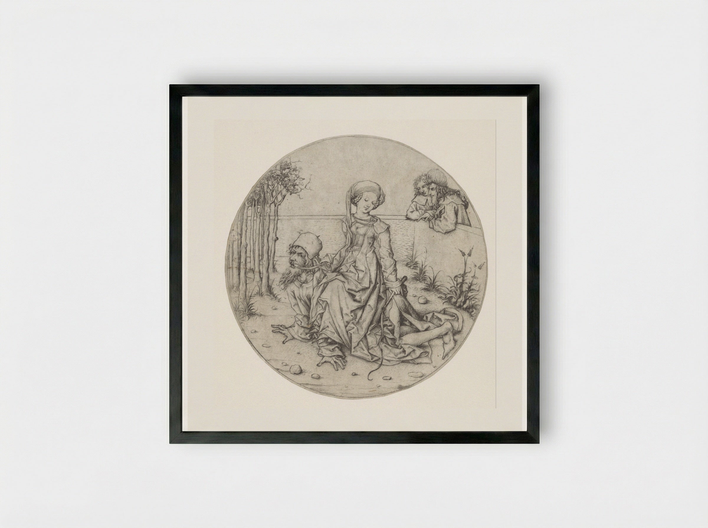 Aristoteles en Phyllis - Meester van het Amsterdamse Kabinet - Framed Print Black