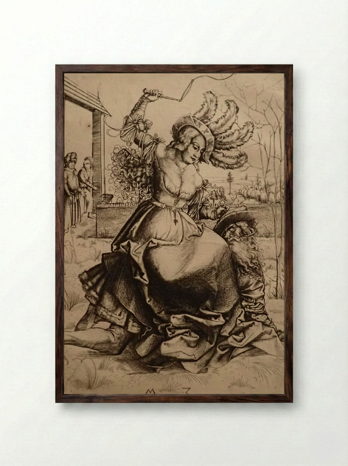 Aristotle and Phyllis - Master M. Z. - Framed Print Dark Wood