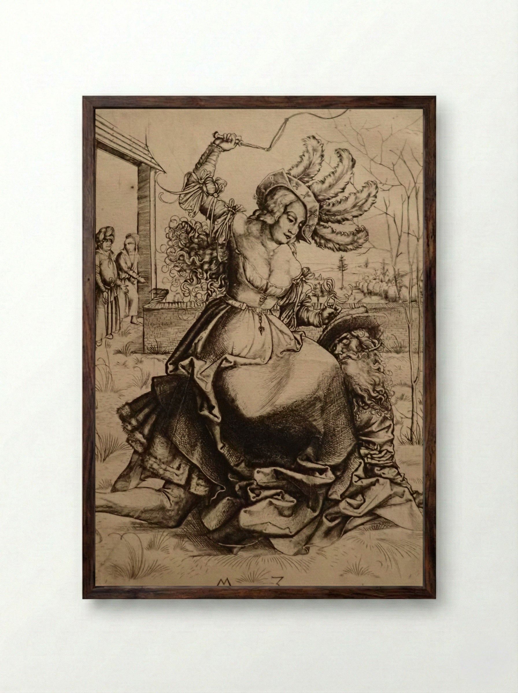 Aristotle and Phyllis - Master M. Z. - Framed Print Dark Wood