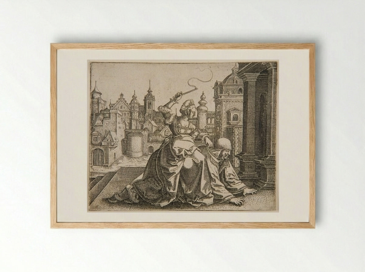 Aristotle and Phyllis - Hans Brosamer - Framed Print Wood