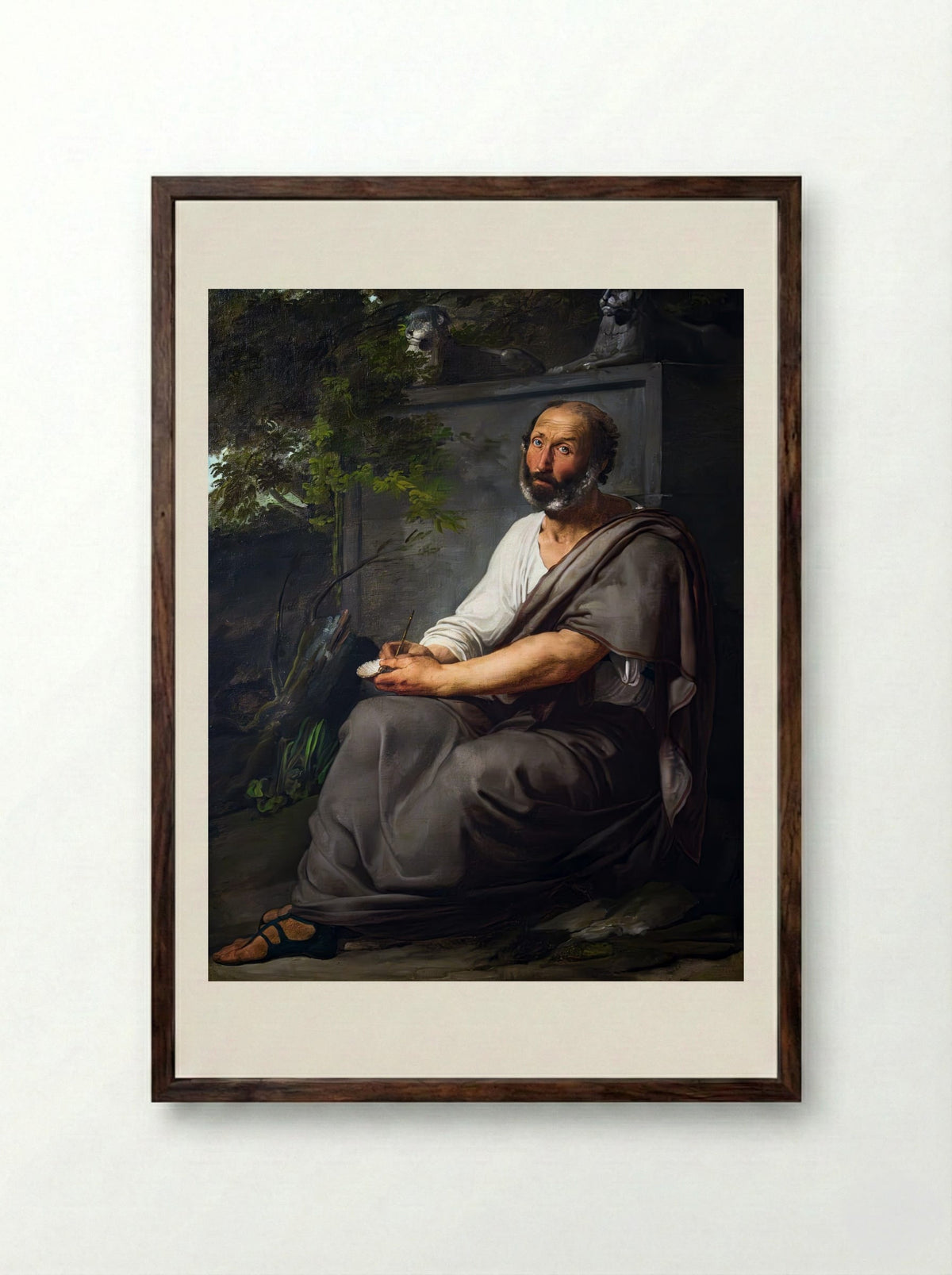 Aristotle - Francesco Hayez - Framed Print Dark Wood