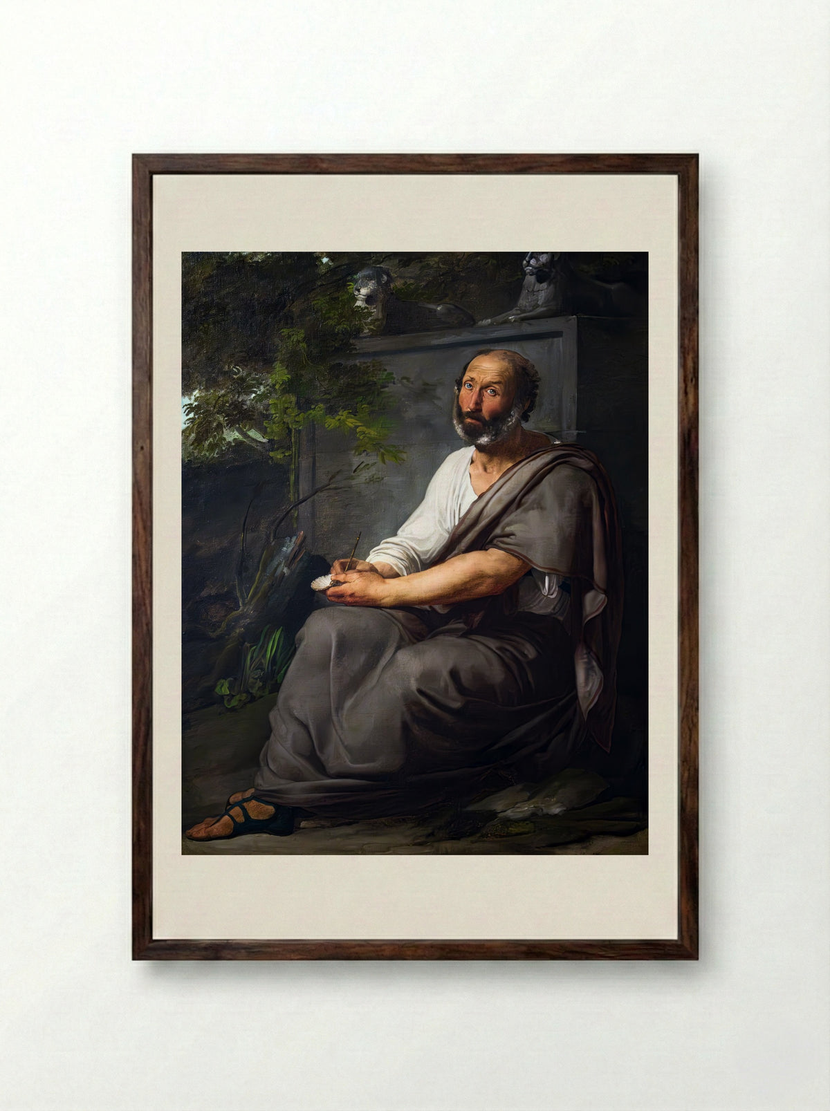 Aristotle - Francesco Hayez - Framed Print Dark Wood