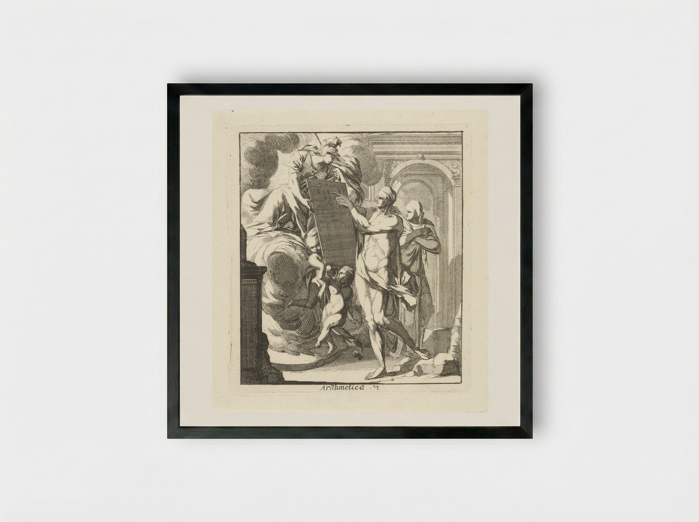 Arithmetica - Caspar Luyken - Framed Print Black