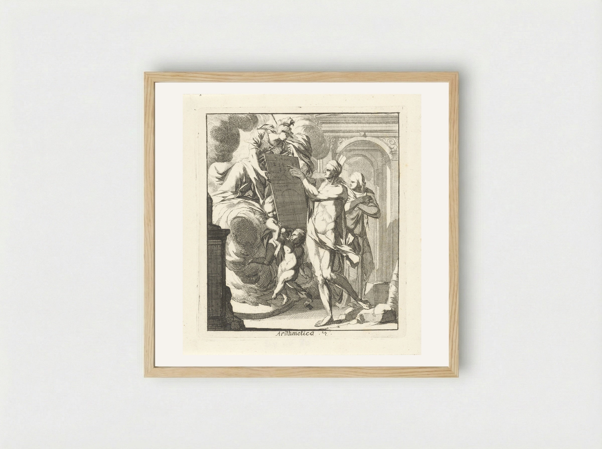 Arithmetica - Caspar Luyken - Framed Print Wood