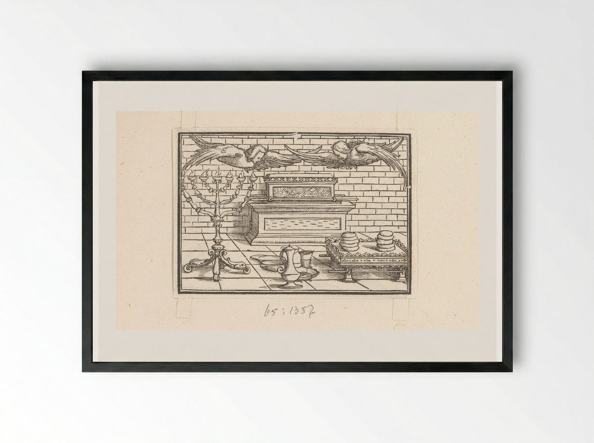Ark of the Covenant and Tabernacle Objects - Veit Rudolf Specklin - Framed Print Black