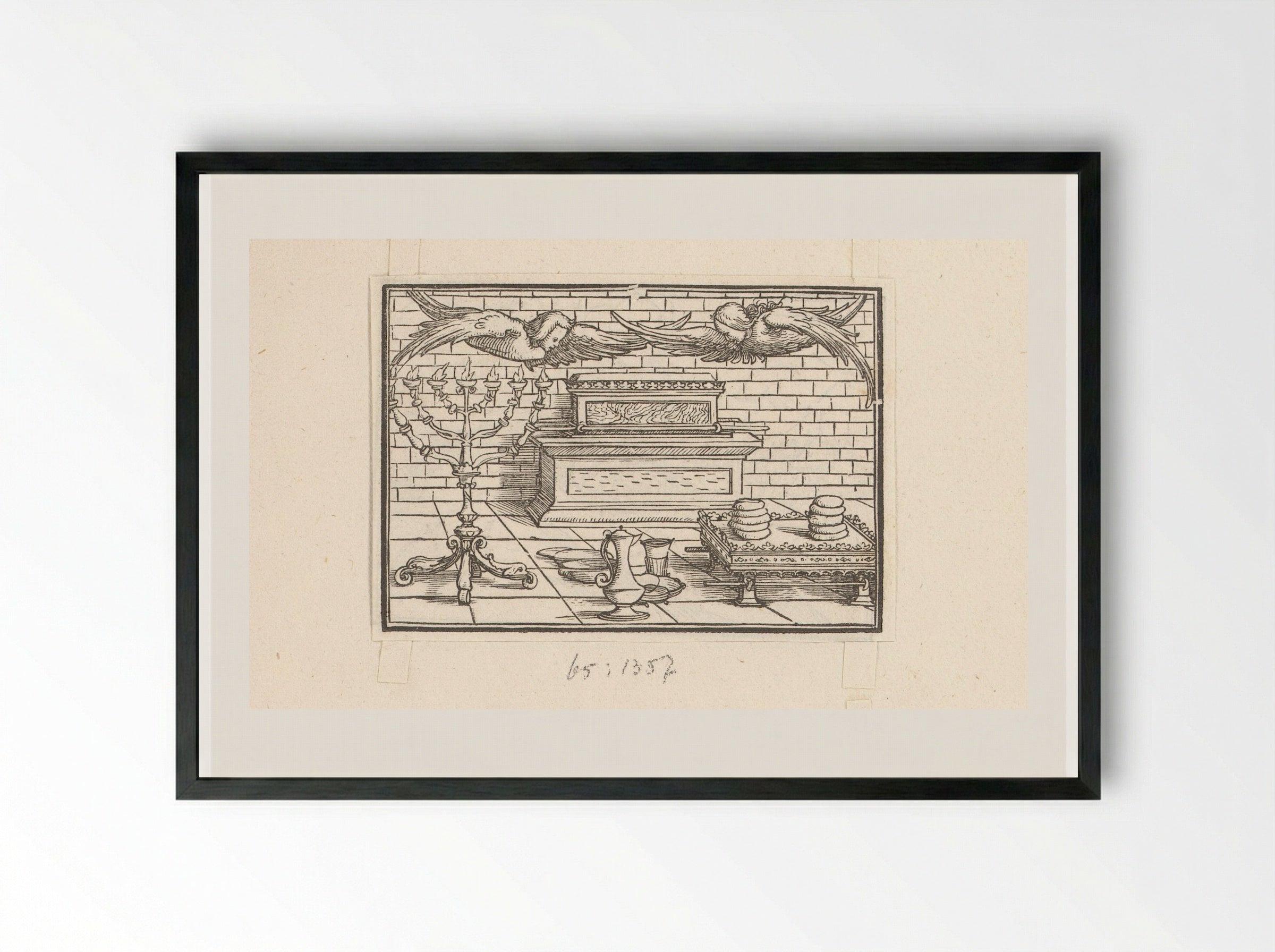 Ark of the Covenant and Tabernacle Objects - Veit Rudolf Specklin - Framed Print Black