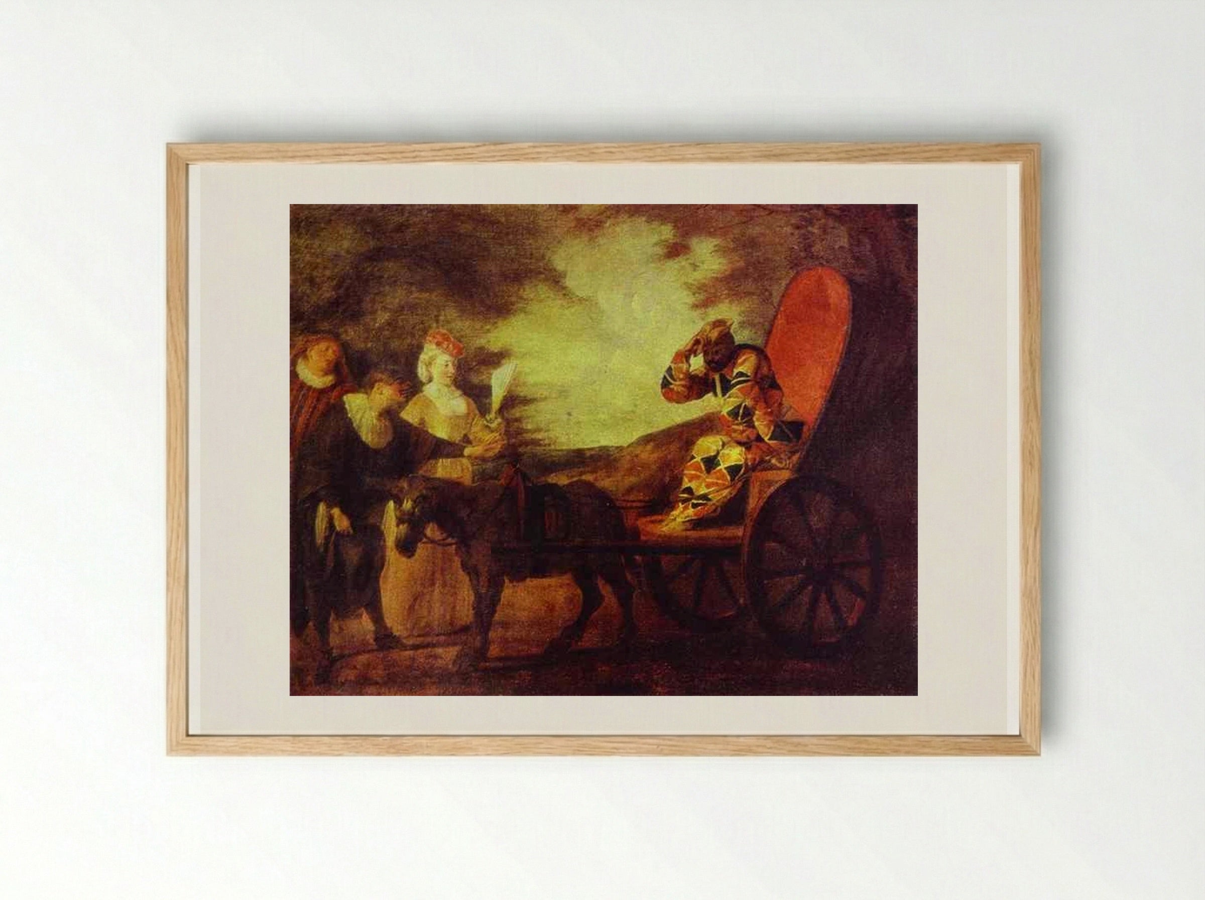 Arlecchino Emperor in the Moon - Antoine Watteau - Framed Print Wood