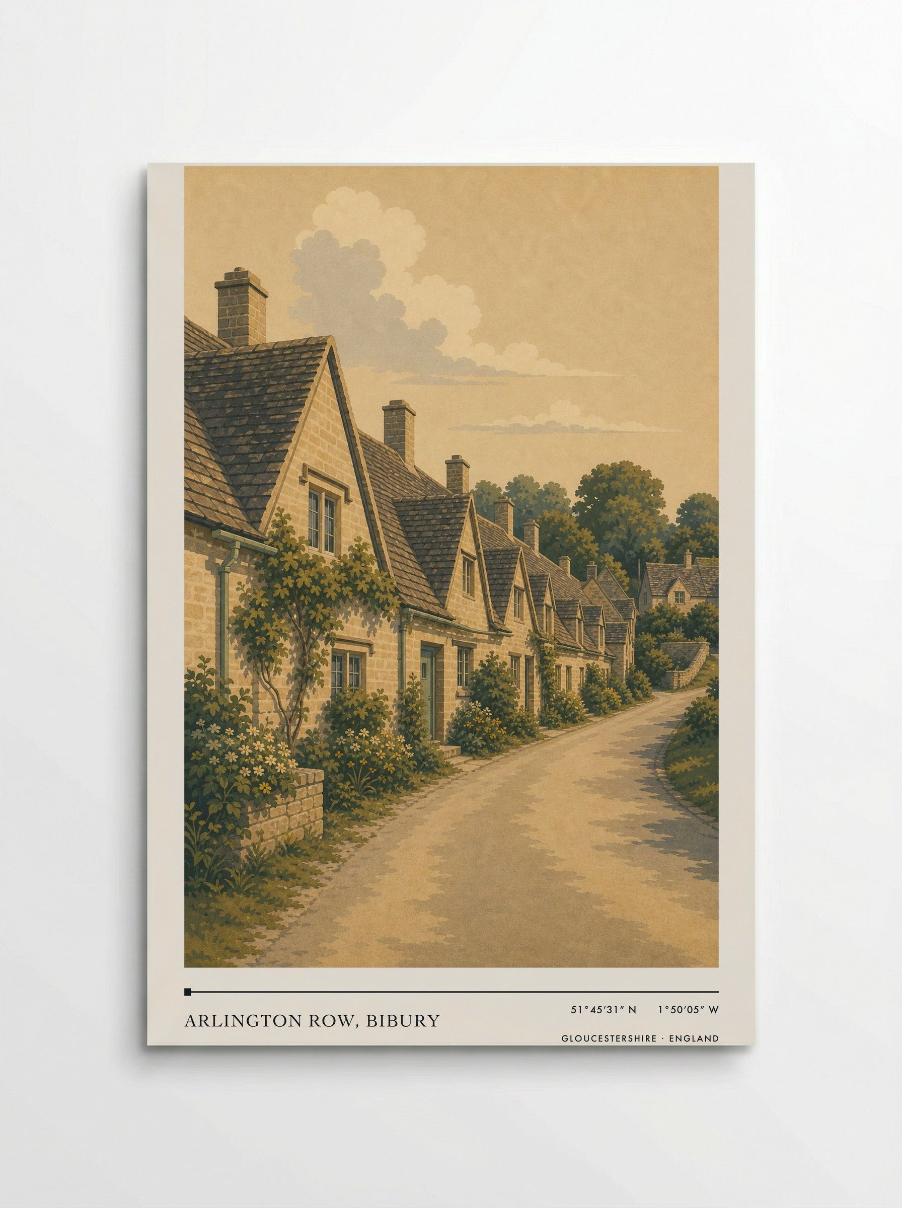 Arlington Row, Bibury Gloucestershire England Travel Poster - Poster
