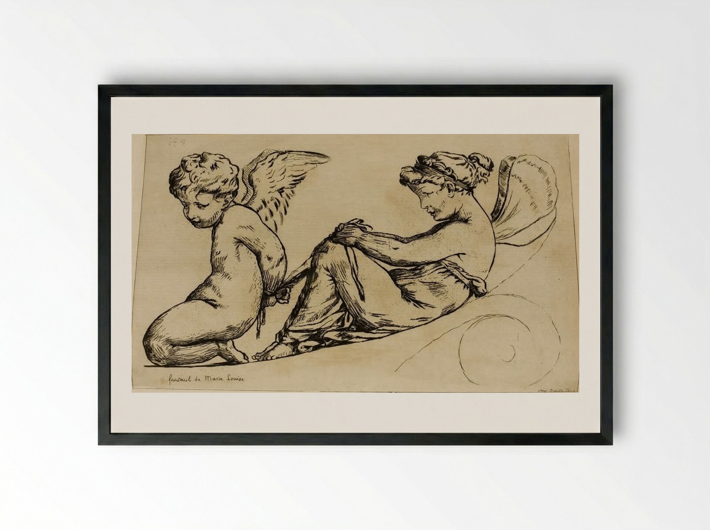 Arm of the Chair of Empress Marie-Louise - Jules de Goncourt - Framed Print Black