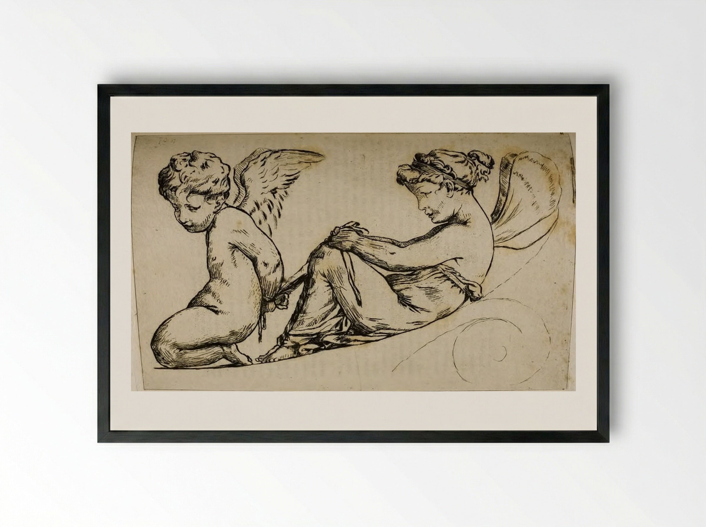 Arm of the Chair of the Empress Marie-Louise - Jules de Goncourt - Framed Print Black