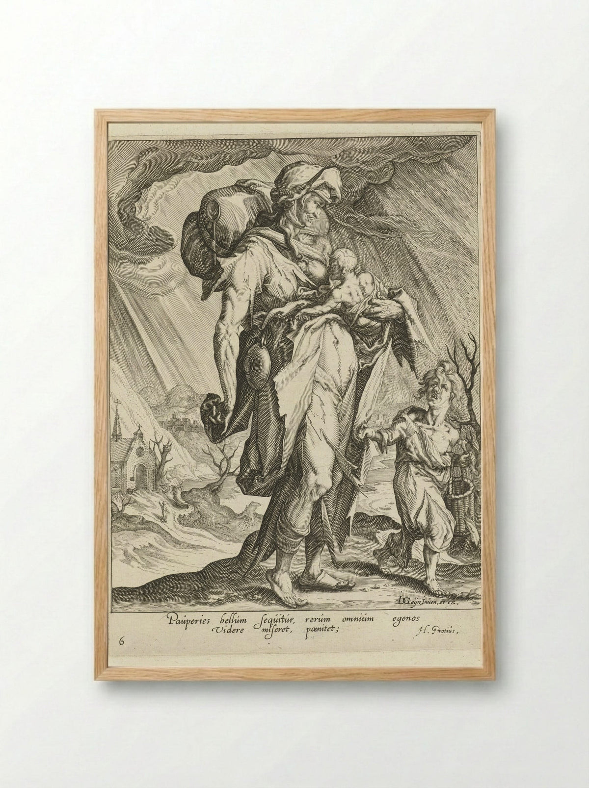 Armoede (Paupertas) - Zacharias Dolendo - Framed Print Wood