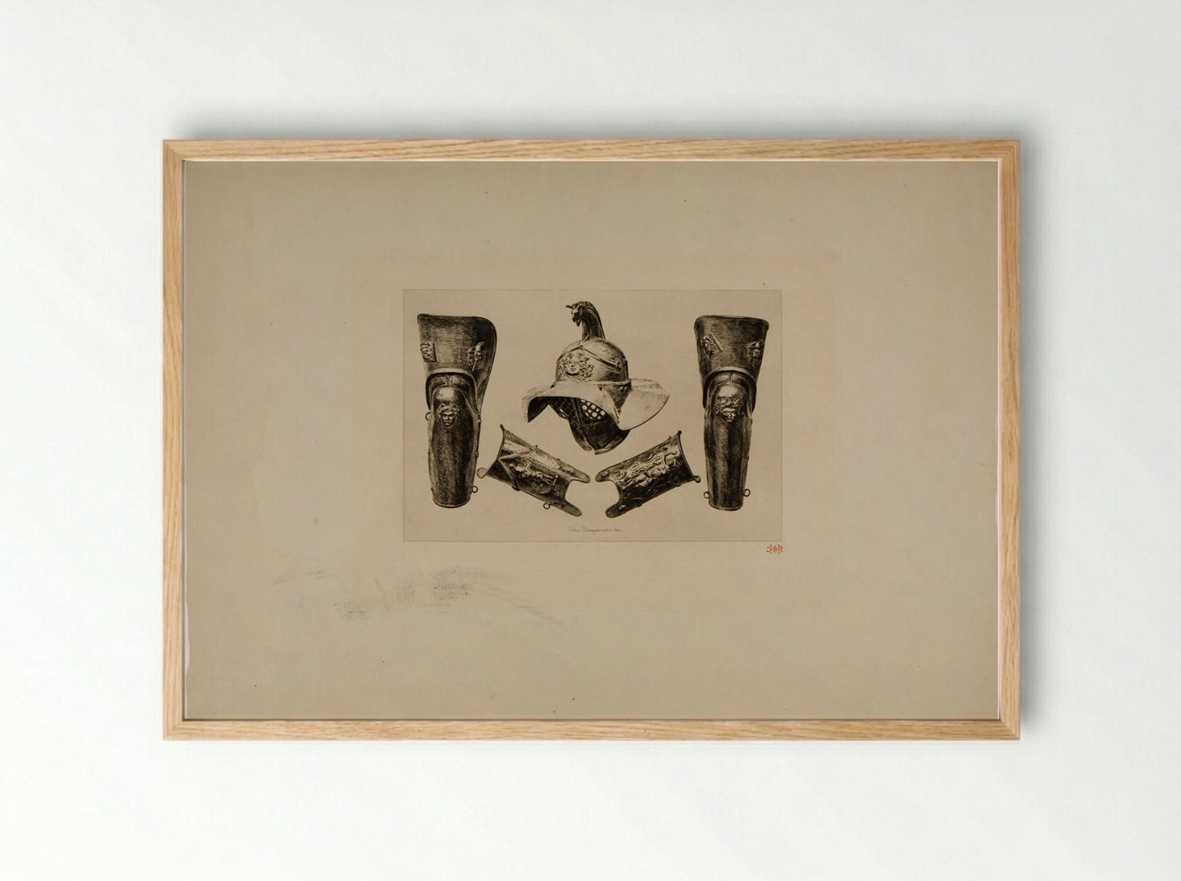 Armor of a Gladiator - Jules Ferdinand Jacquemart - Framed Print Wood