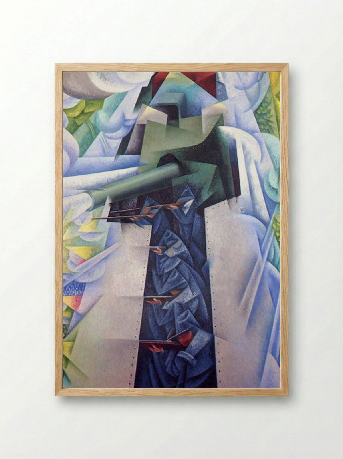 Armored Train in Action - Gino Severini - Framed Print Wood