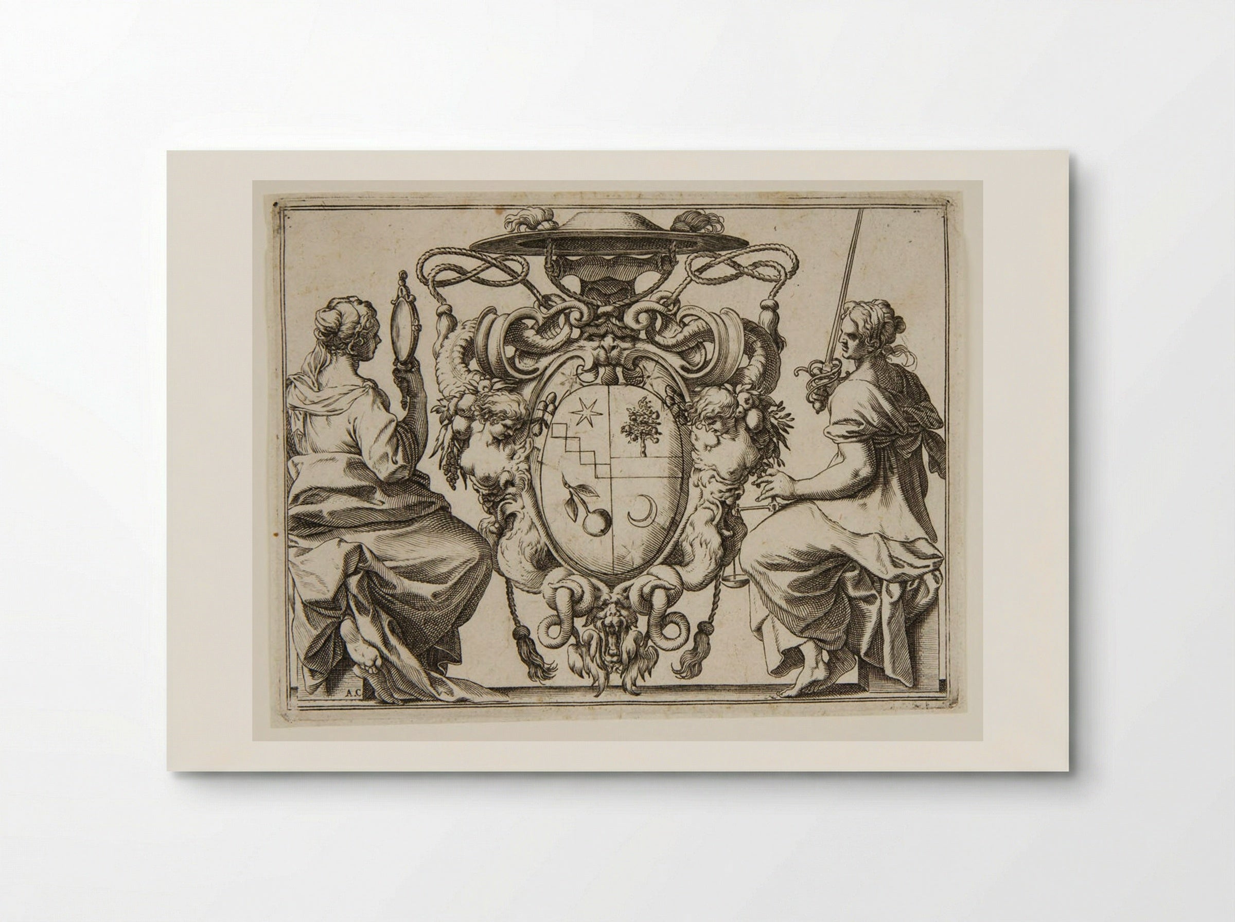 Arms of Cardinal Cinzio Aldobrandini - Agostino Carracci - Poster
