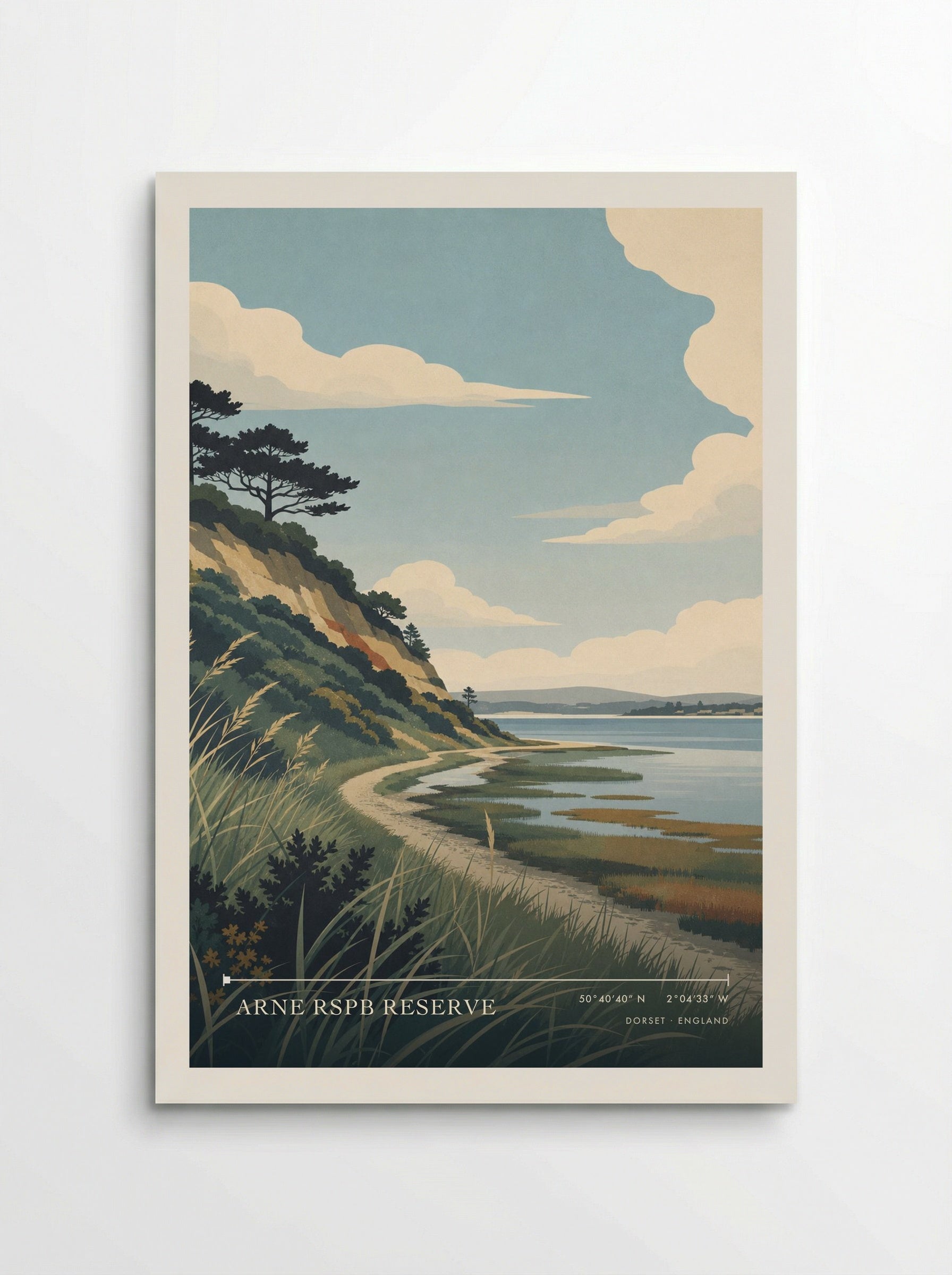 Arne RSPB Reserve Dorset England Travel Poster - Poster