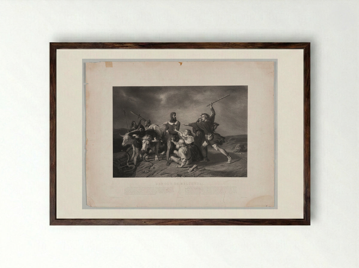 Arnold de Melchtal - Achille Isidore Gilbert - Framed Print Dark Wood