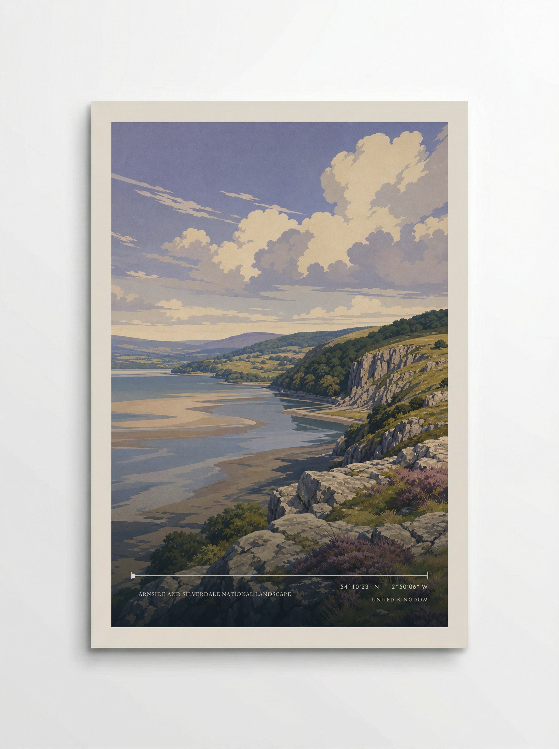 Arnside and Silverdale National Landscape United Kingdom Travel Poster - Poster