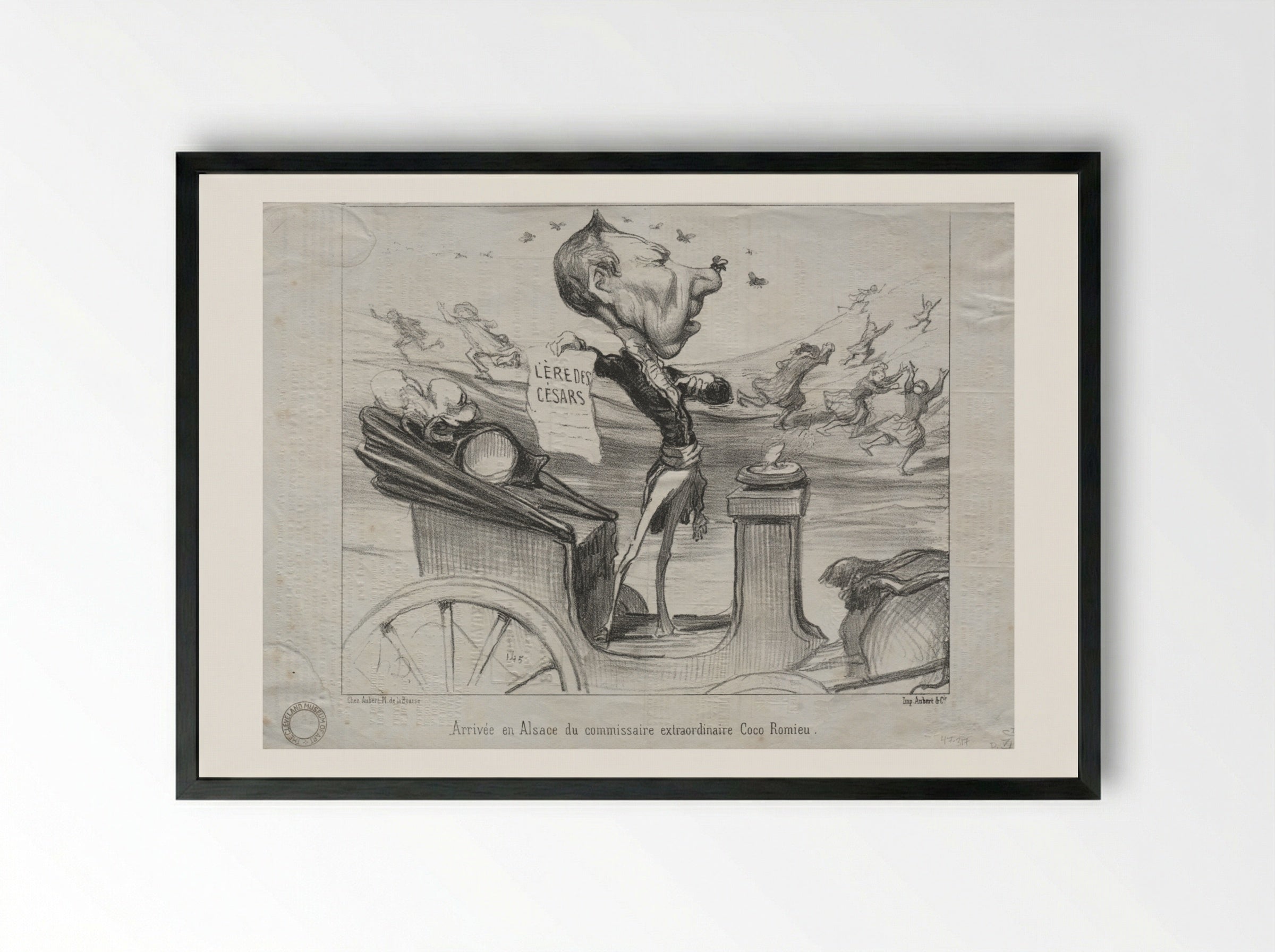 Arrival in Alsace of the extraordinary commissioner, Coco Romieu - Honoré Daumier - Framed Print Black